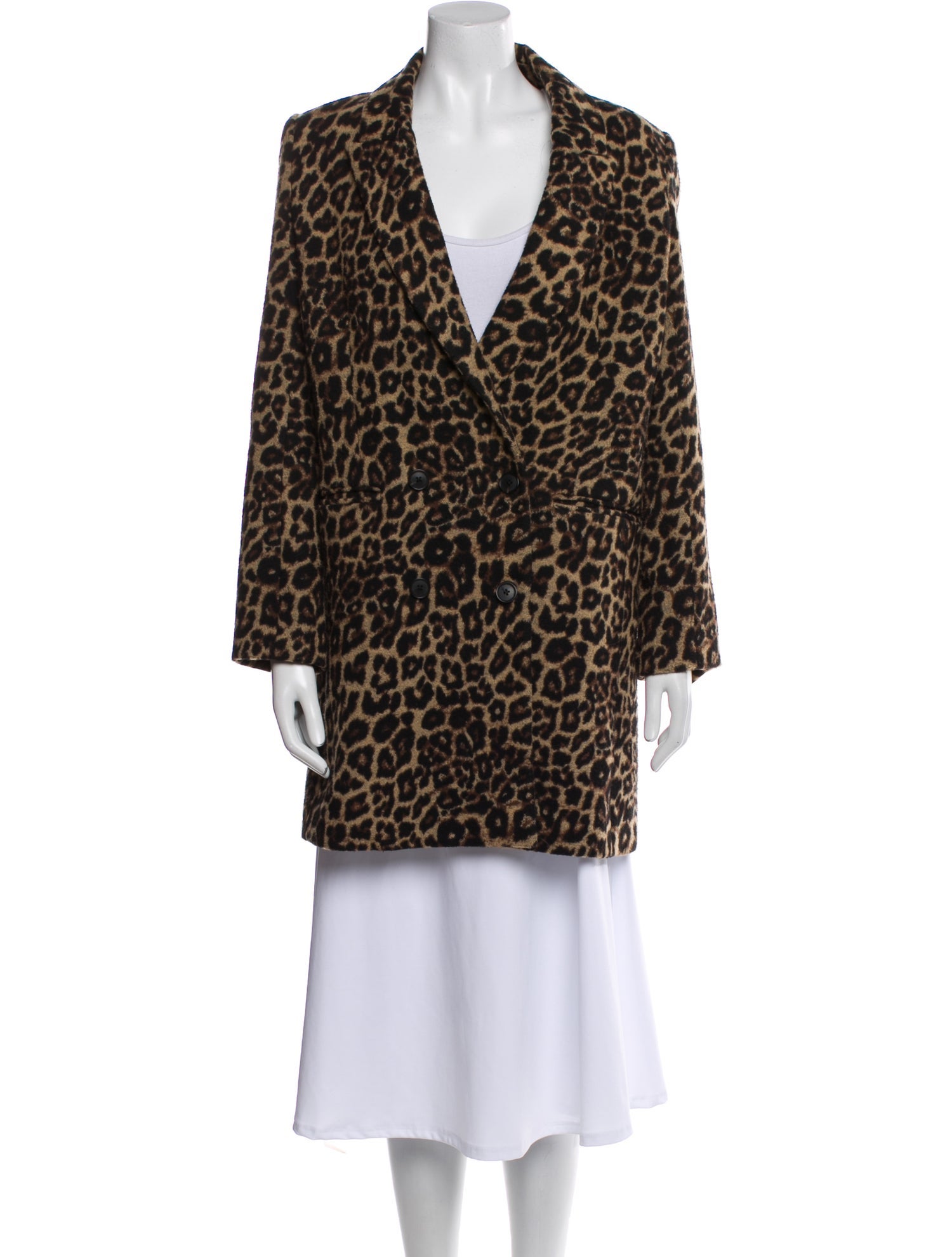 Veronica Beard Animal Print Faux Fur Coat
