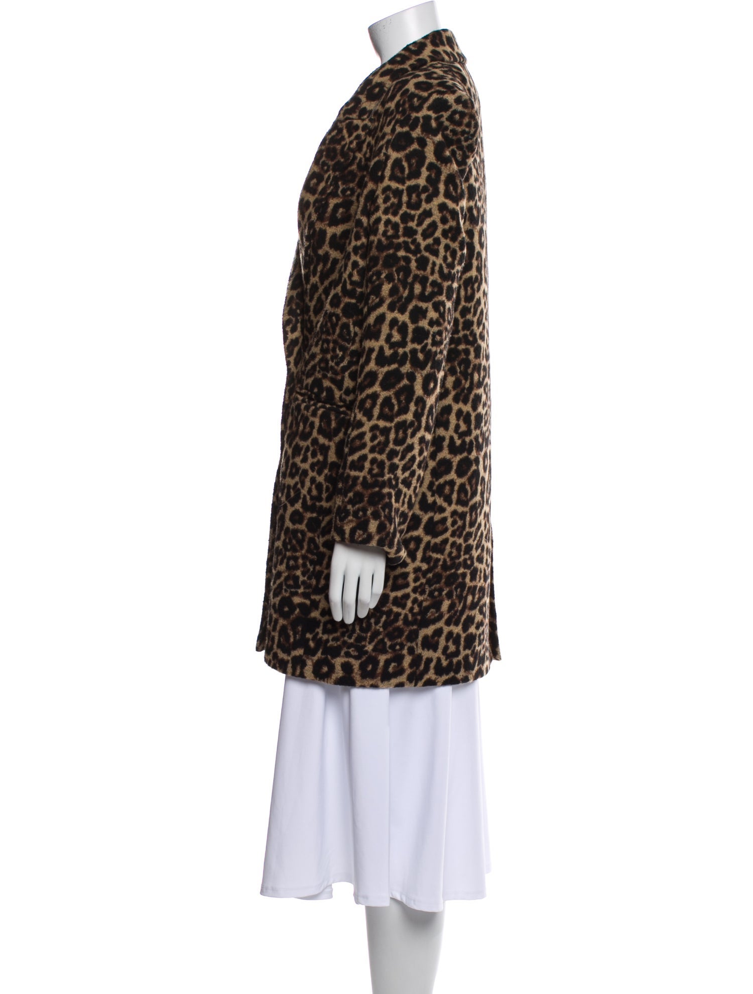 Veronica Beard Animal Print Faux Fur Coat