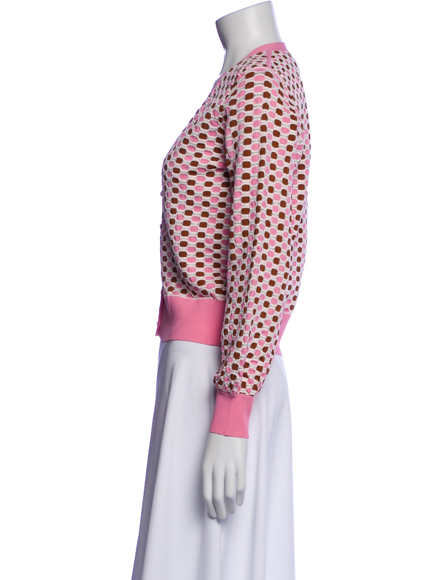 Veronica Beard Printed V-Neck Sweater