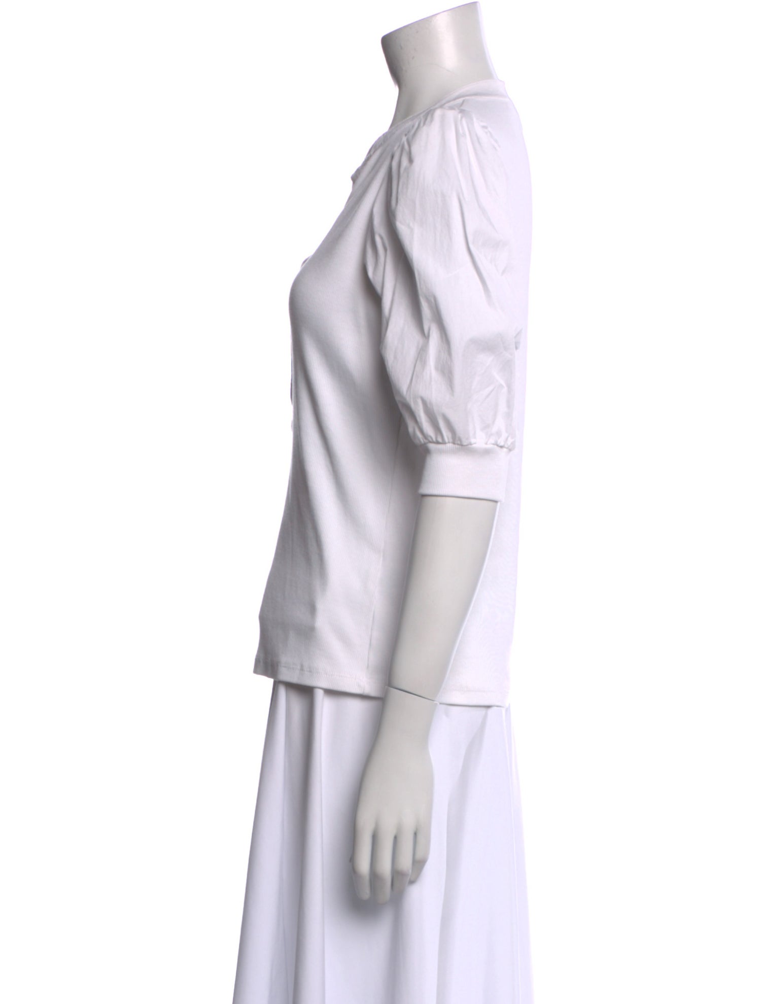 Veronica Beard V-Neck Three-Quarter Sleeve Polo