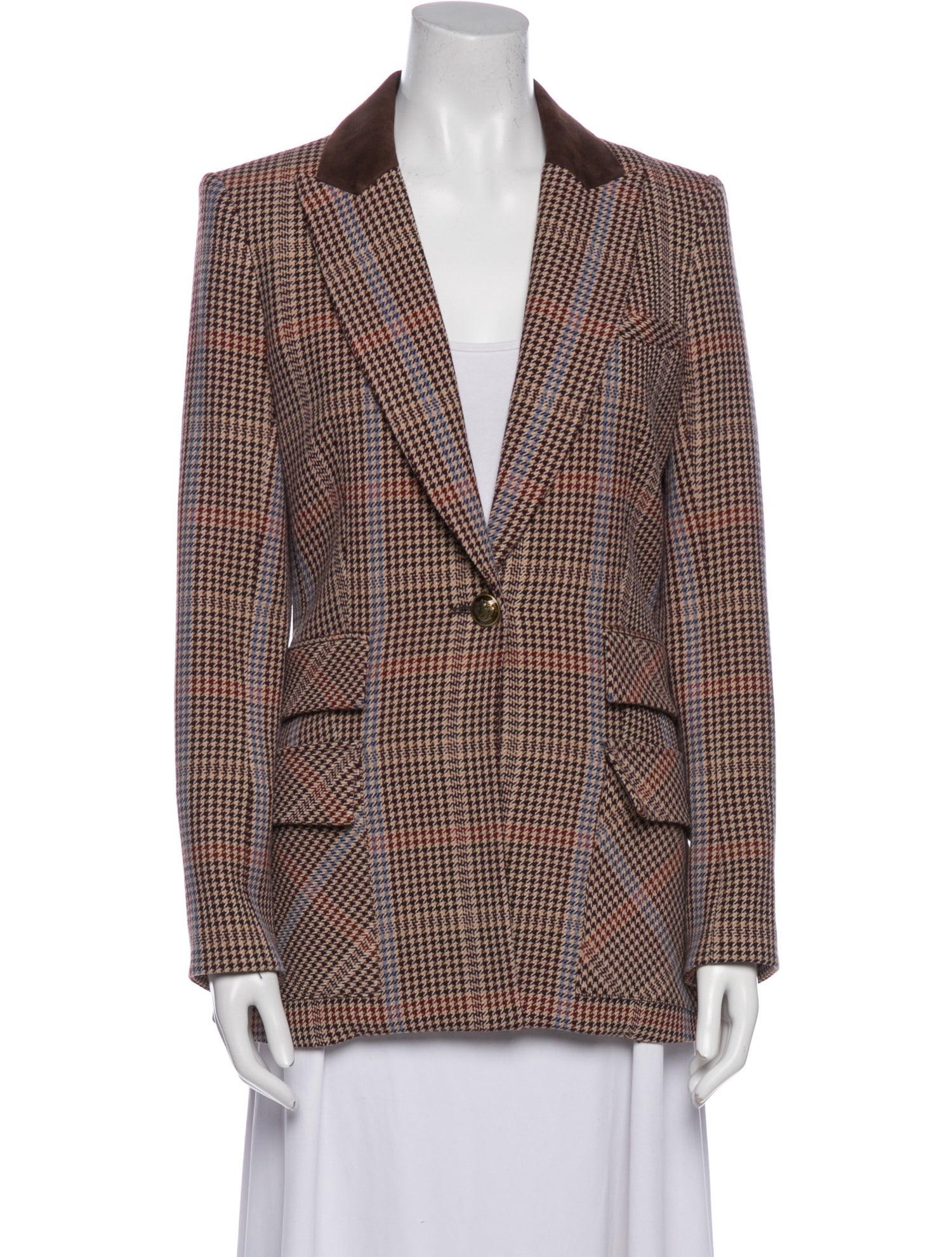 Veronica Beard Plaid Print Blazer