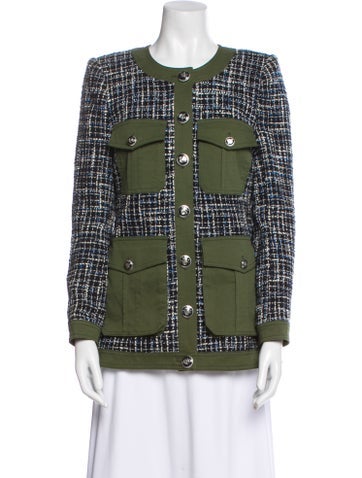 Pre-owned Veronica Beard Printed Evening Jacket In Green