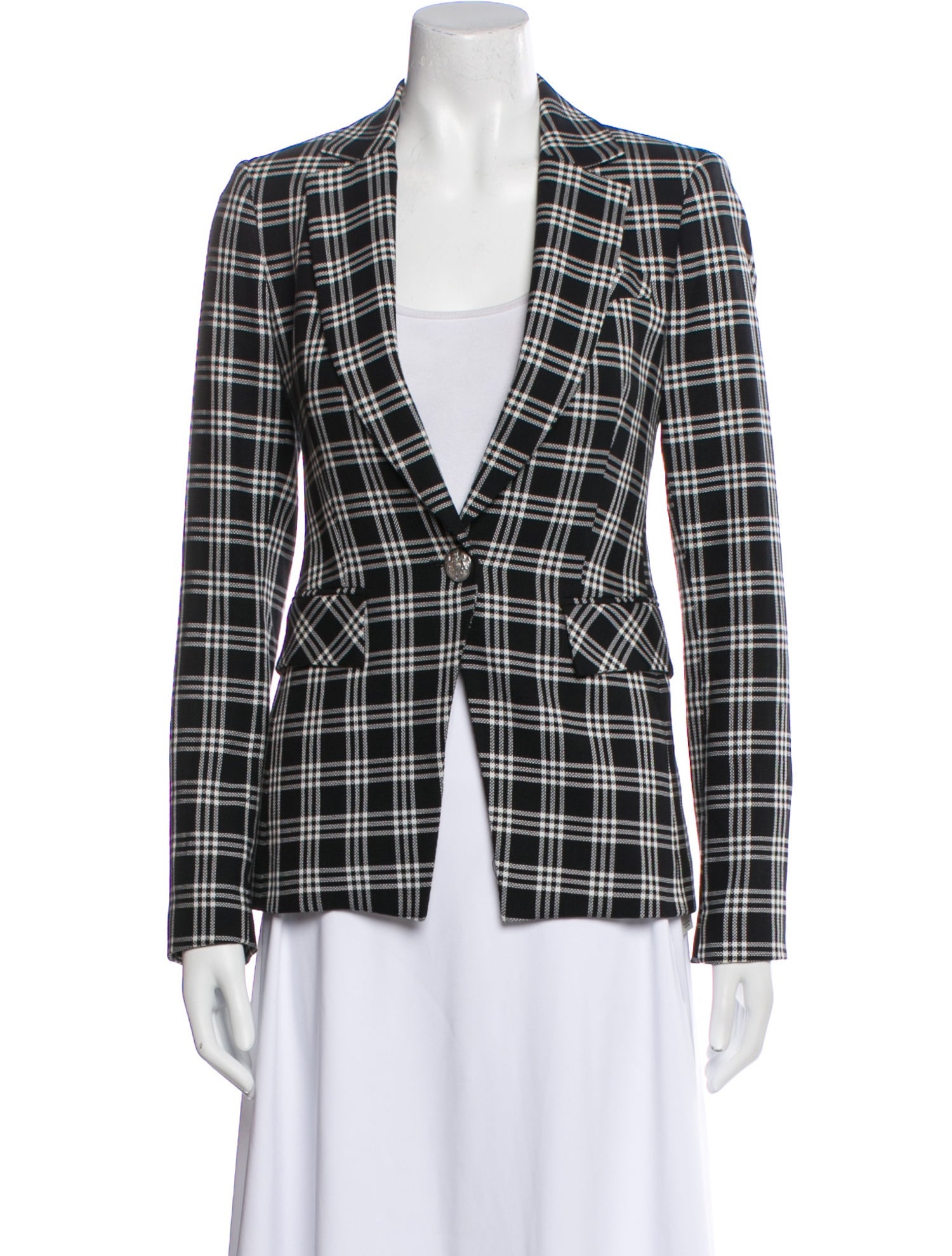 Veronica Beard Plaid Print Blazer