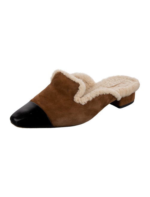 Veronica Beard Suede Colorblock Pattern Mules