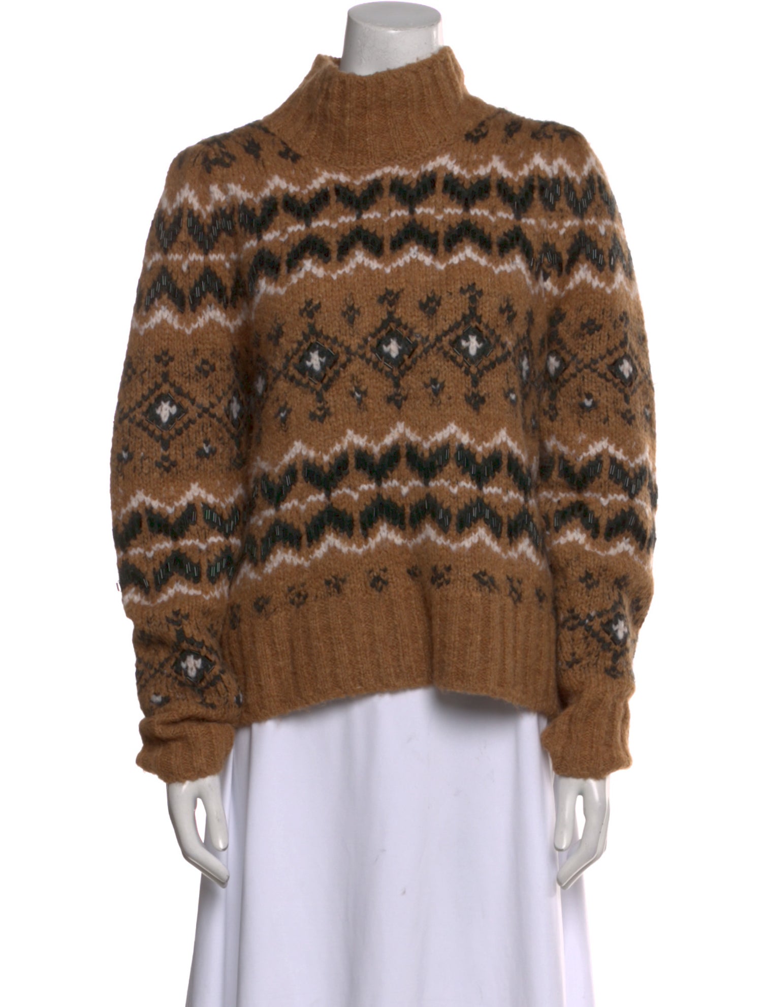 Veronica Beard Printed Turtleneck Sweater