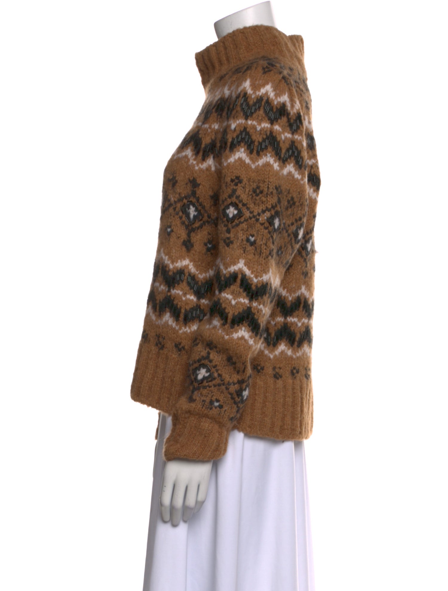 Veronica Beard Printed Turtleneck Sweater