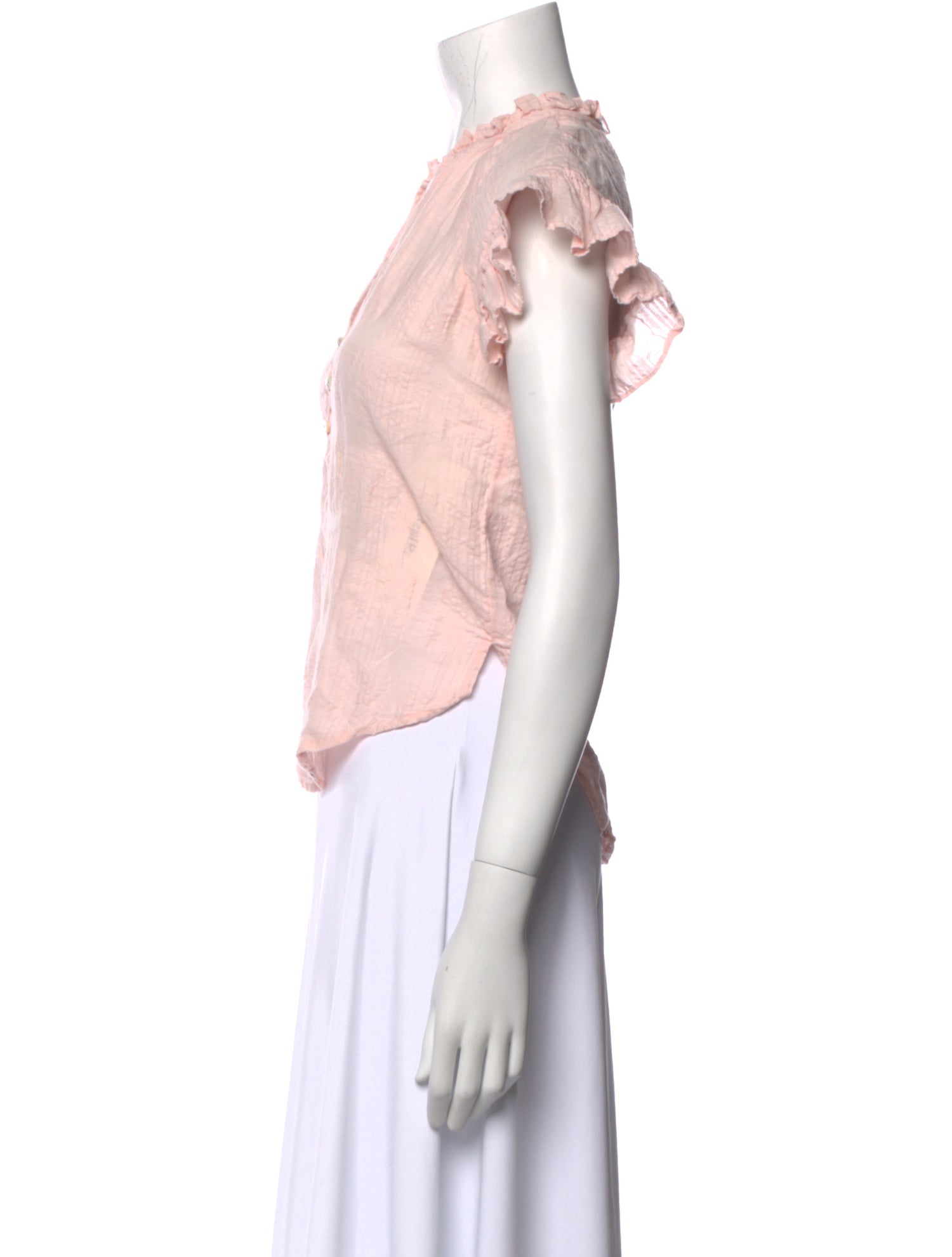 Veronica Beard V-Neck Short Sleeve Blouse