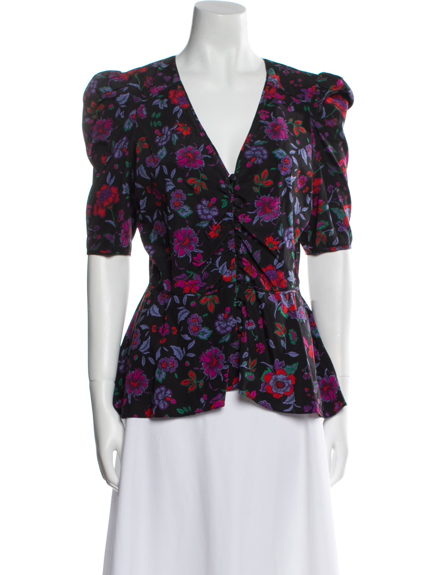 Veronica Beard Silk Floral Print Blouse