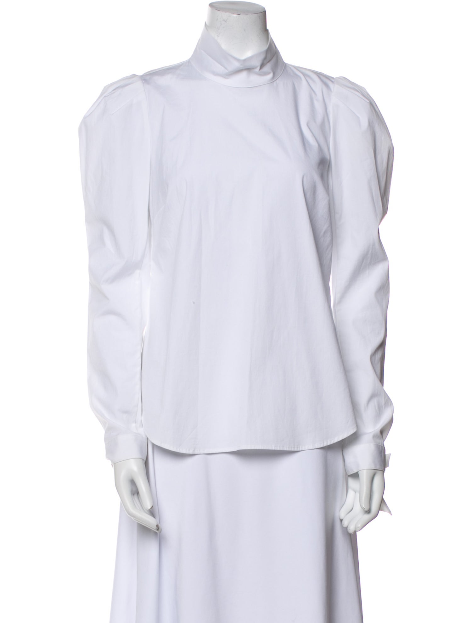 Veronica Beard Mock Neck Long Sleeve Blouse