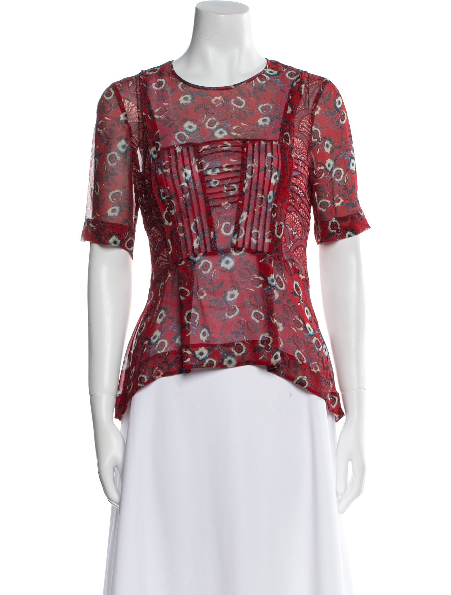 Veronica Beard Silk Floral Print Blouse