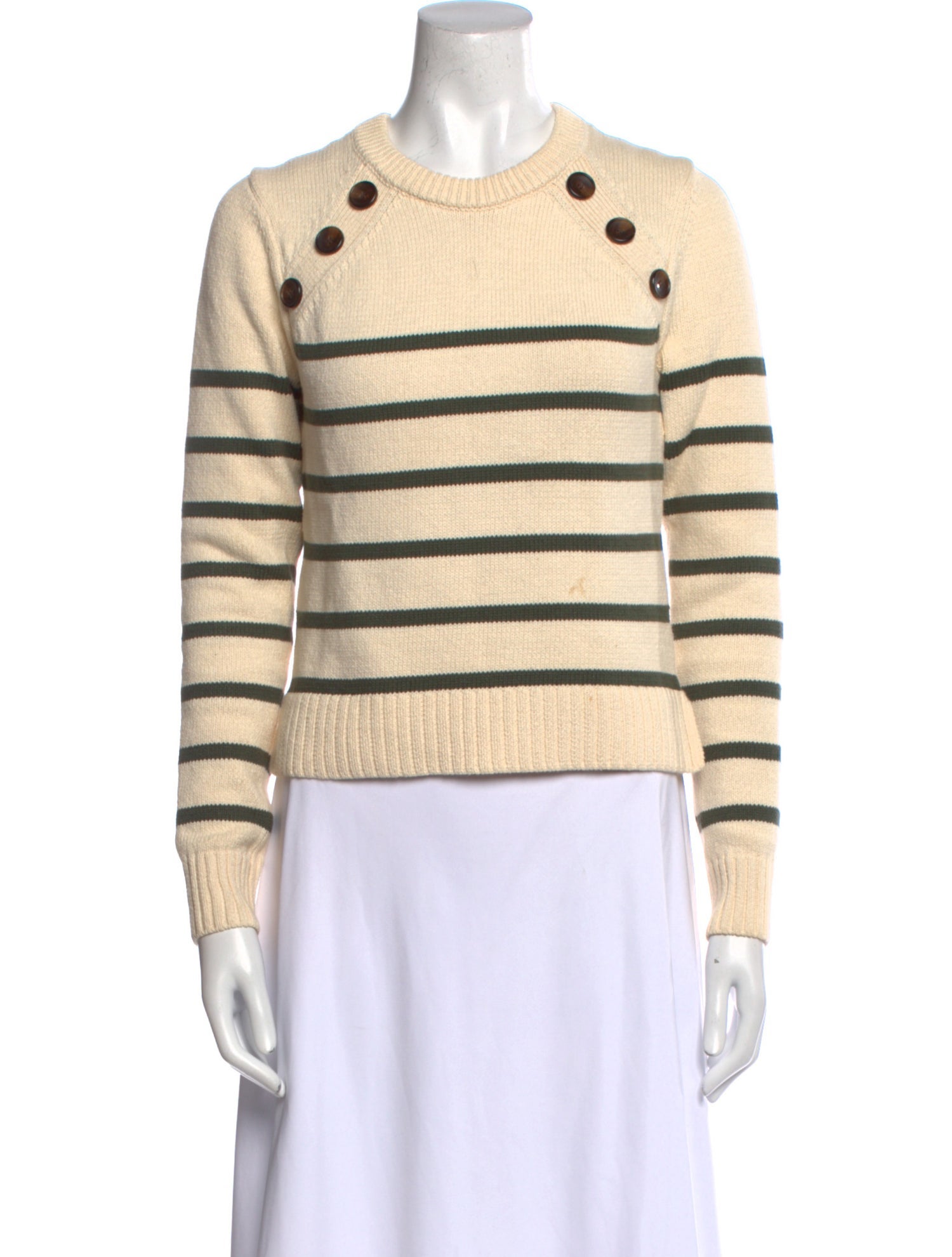 Veronica Beard Striped Crew Neck Sweater