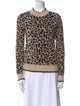 Veronica Beard Animal Print Crew Neck Sweater