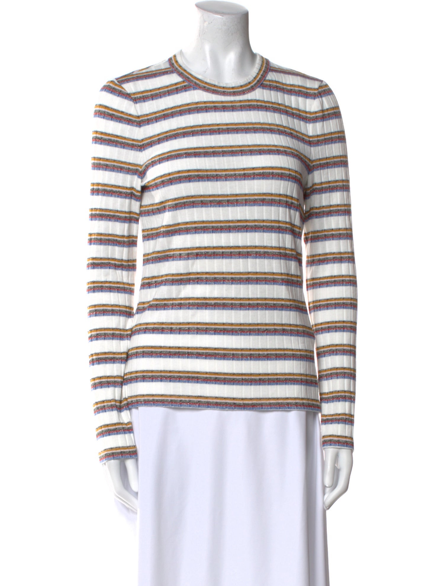Veronica Beard Striped Crew Neck Top