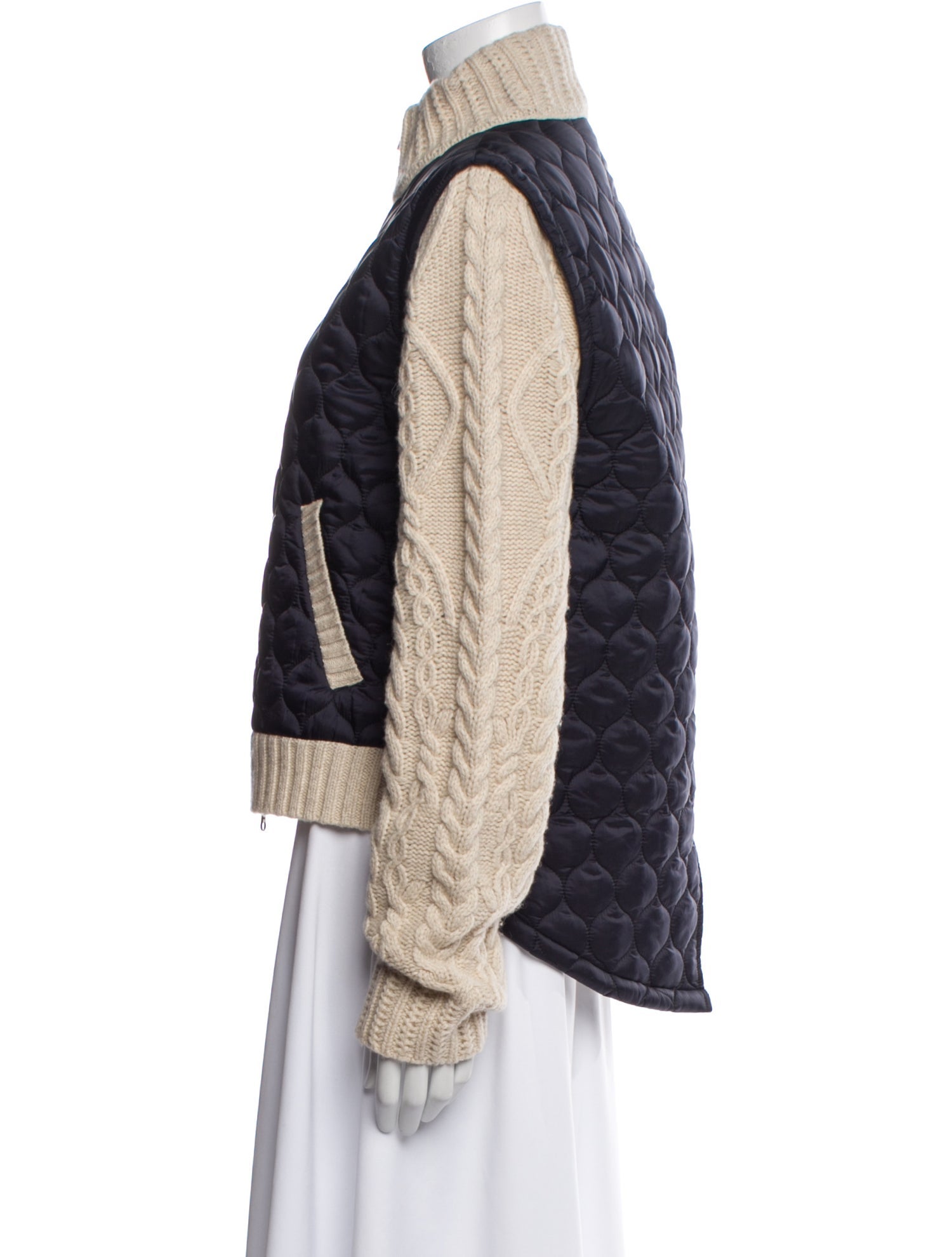 Veronica Beard Lambswool Colorblock Pattern Utility Jacket