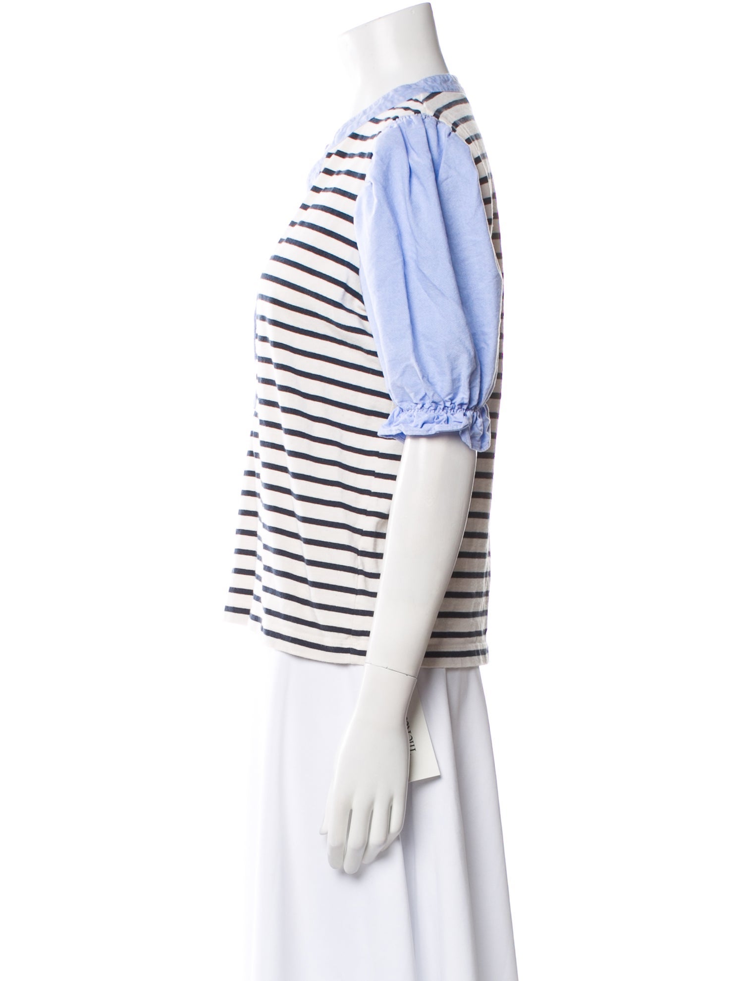Veronica Beard Striped V-Neck Polo