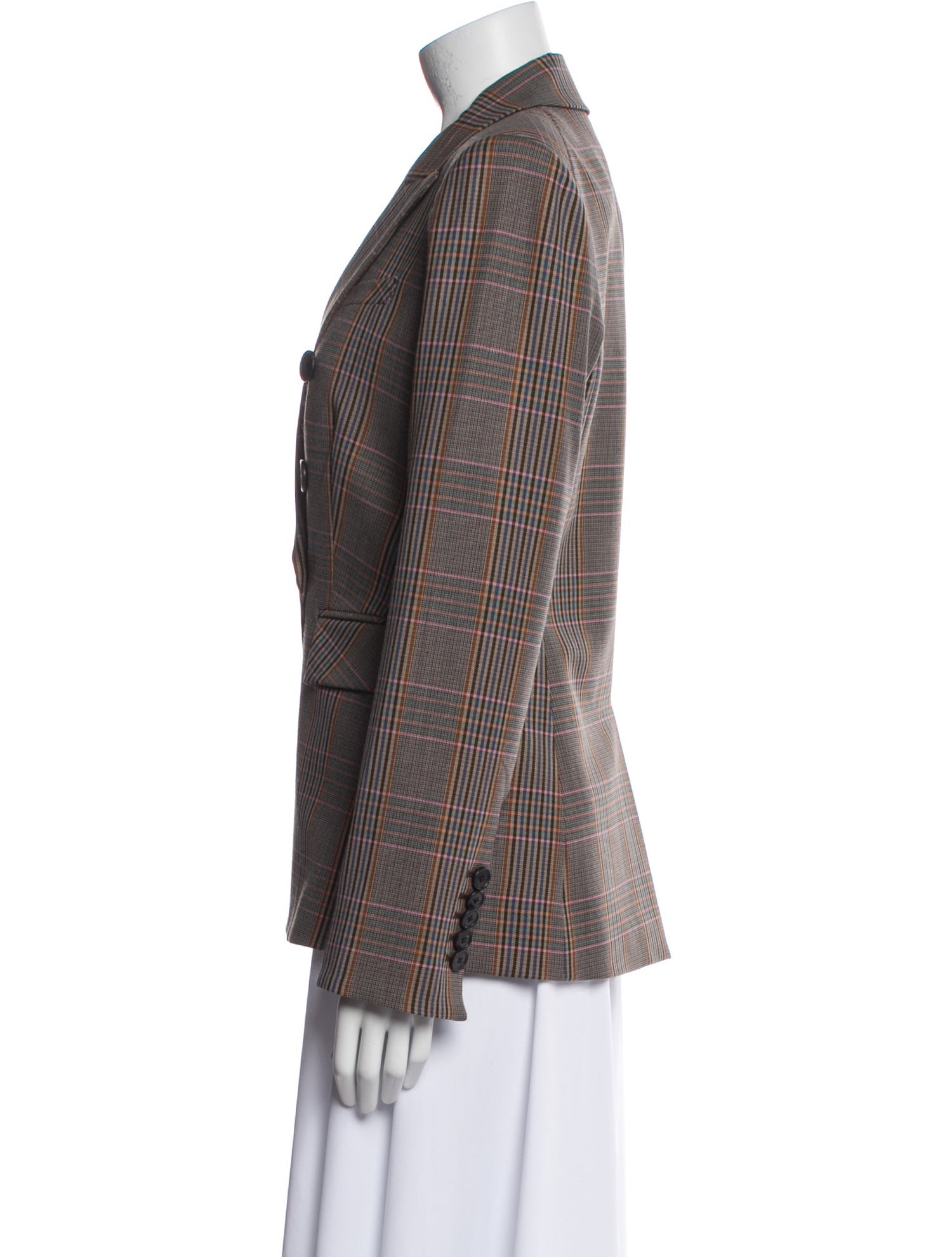 Veronica Beard Plaid Print Blazer