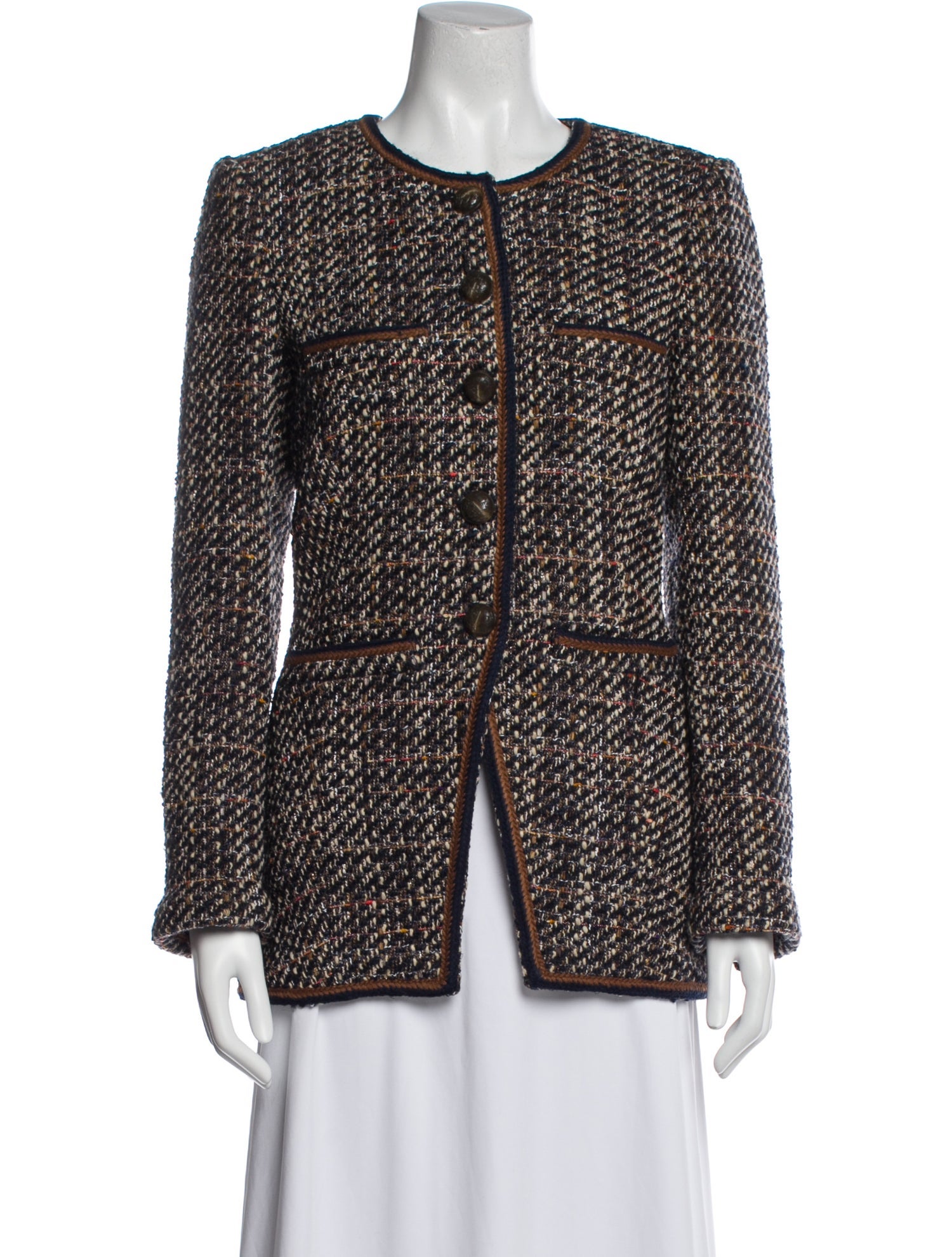 Veronica Beard Tweed Pattern Evening Jacket