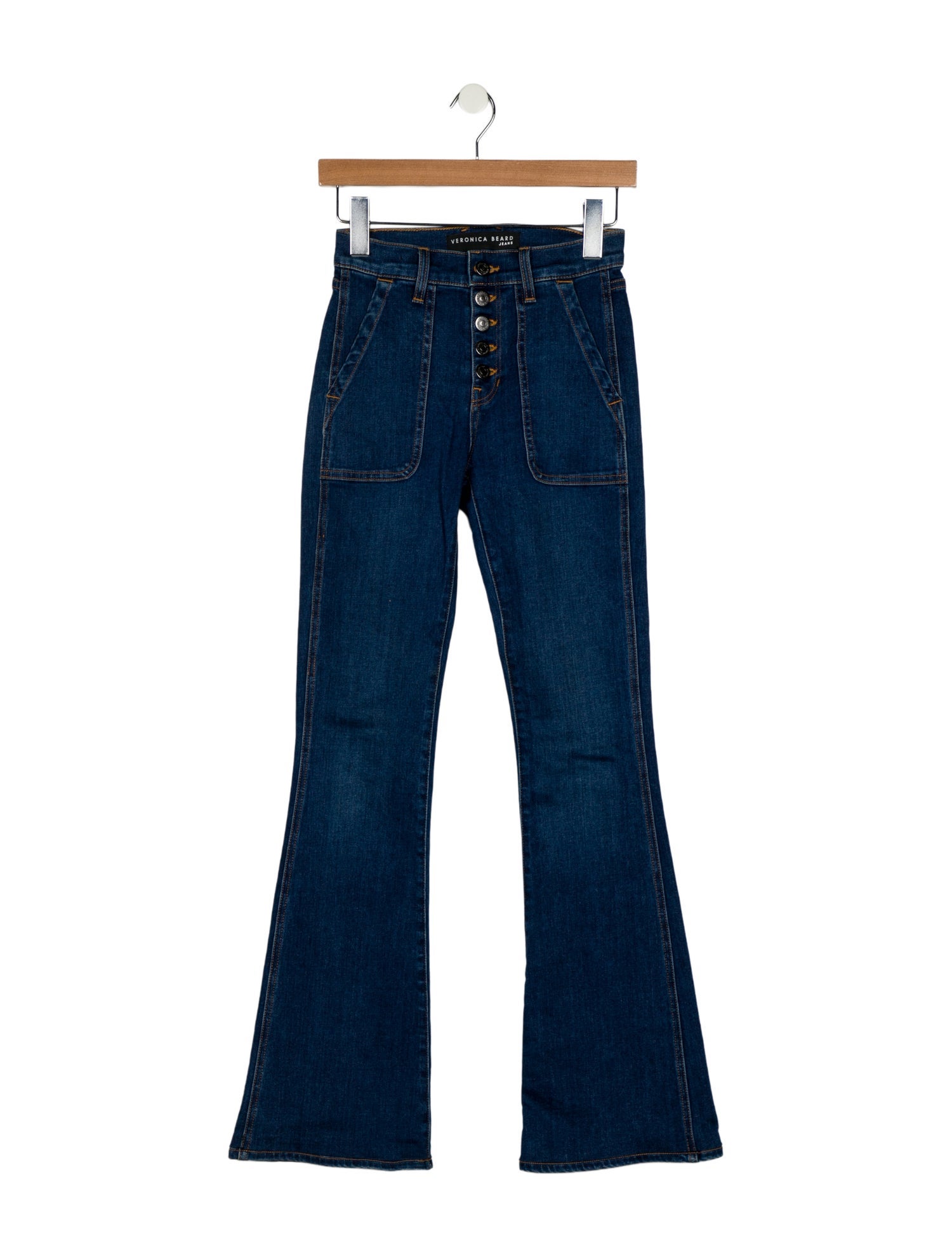 Veronica Beard Mid-Rise Wide Leg Jeans