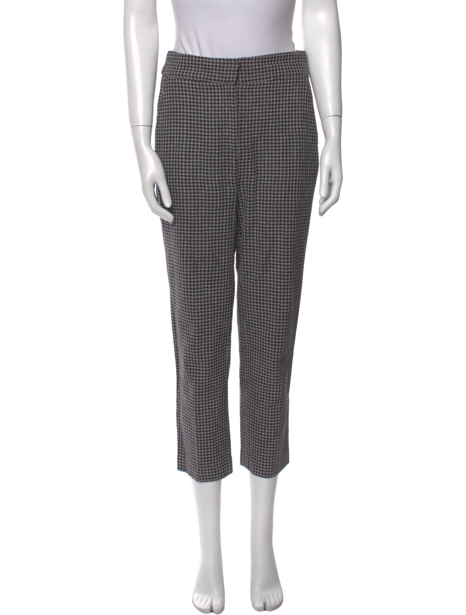 Veronica Beard Plaid Print Straight Leg Pants