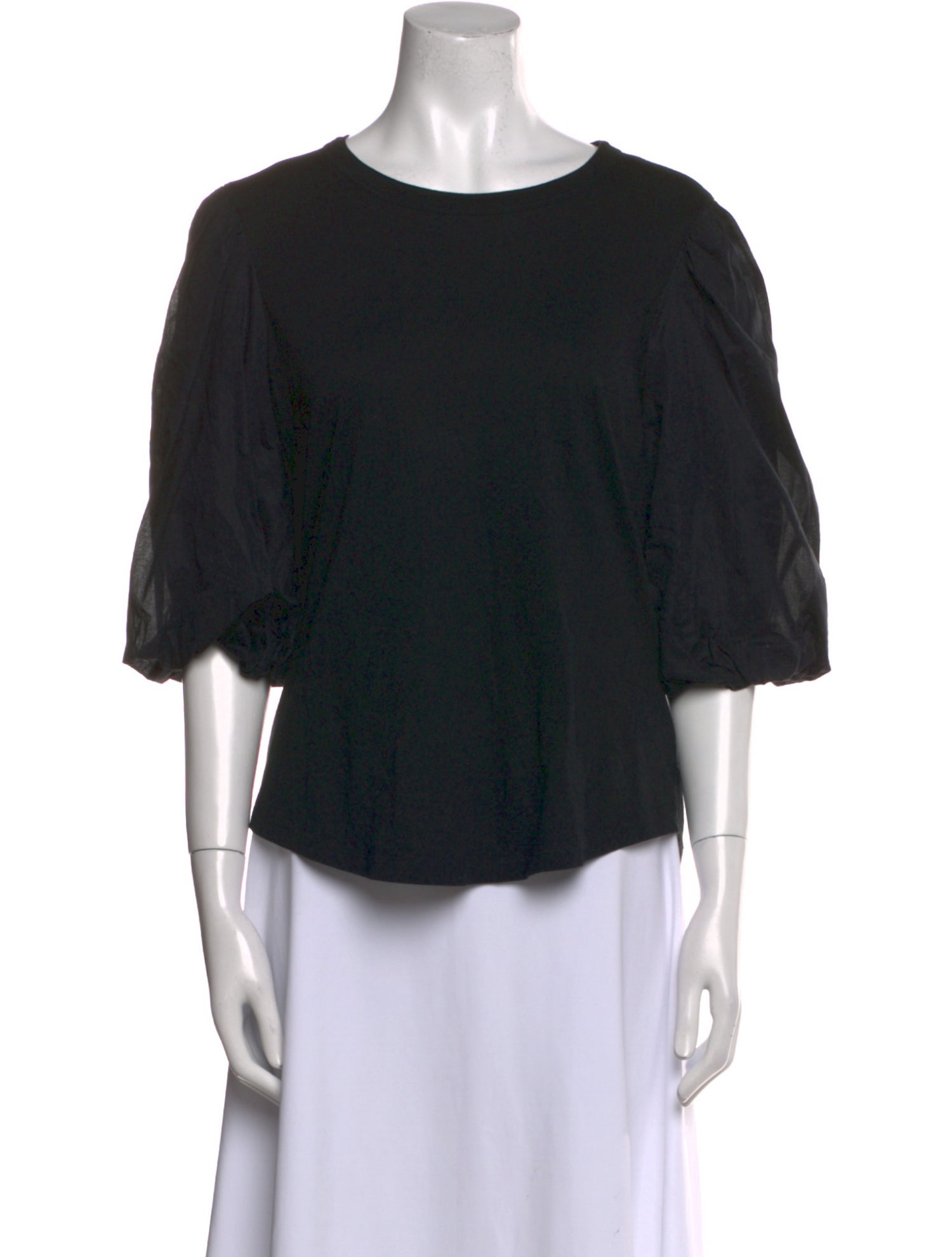 Veronica Beard Scoop Neck Three-Quarter Sleeve Top