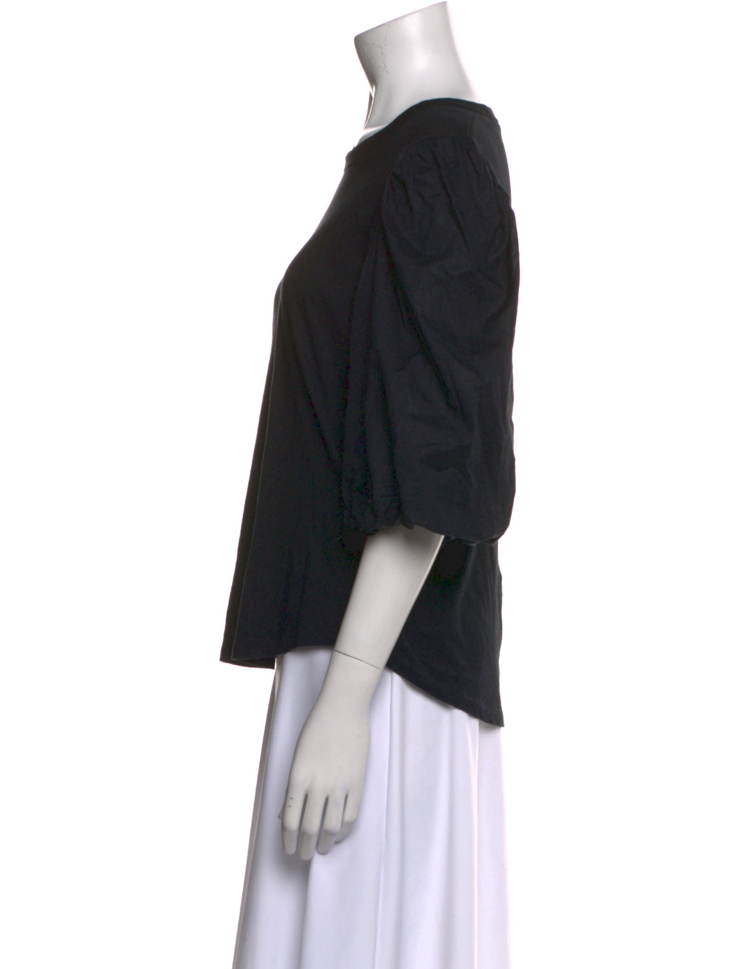 Veronica Beard Scoop Neck Three-Quarter Sleeve Top