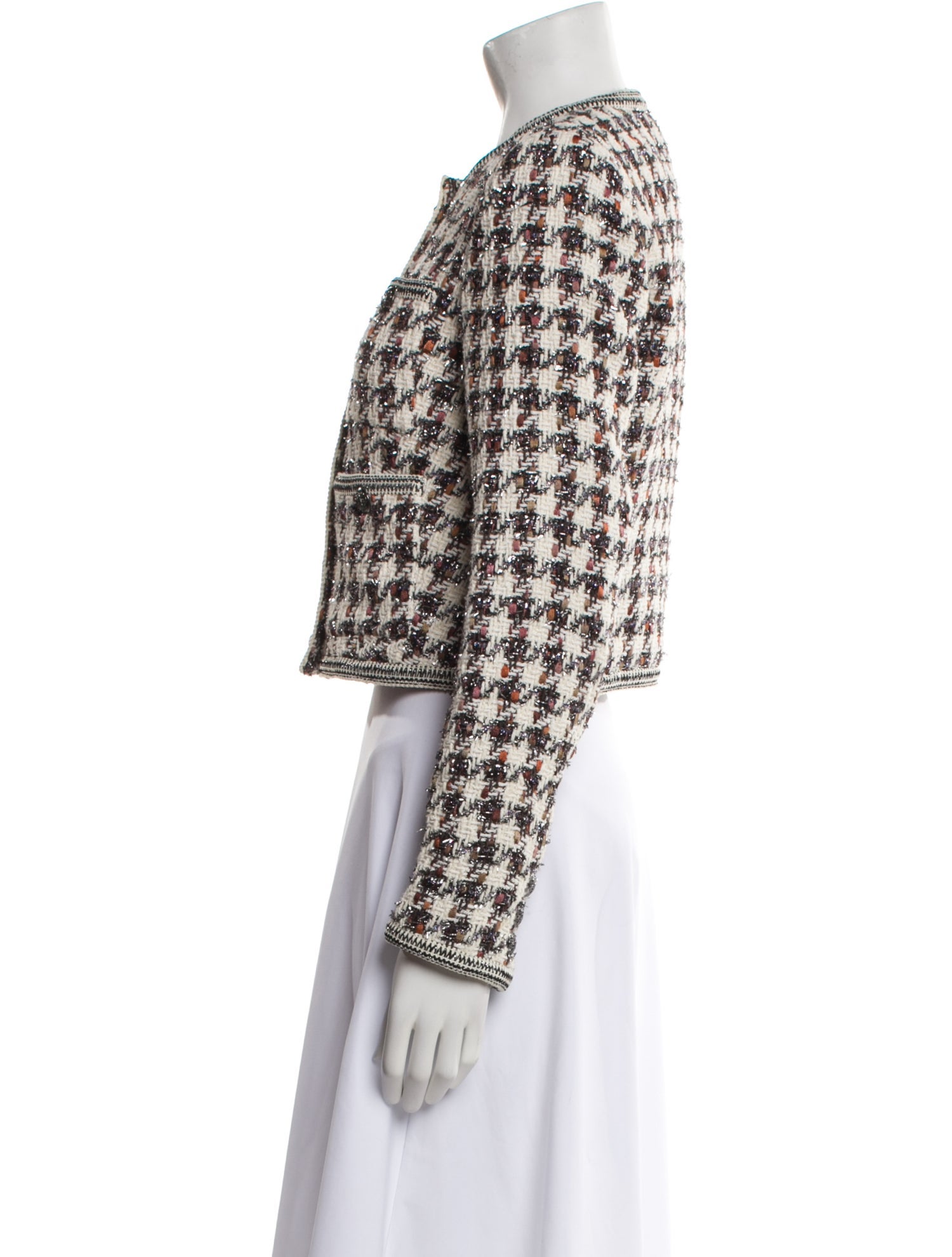 Veronica Beard Tweed Pattern Evening Jacket