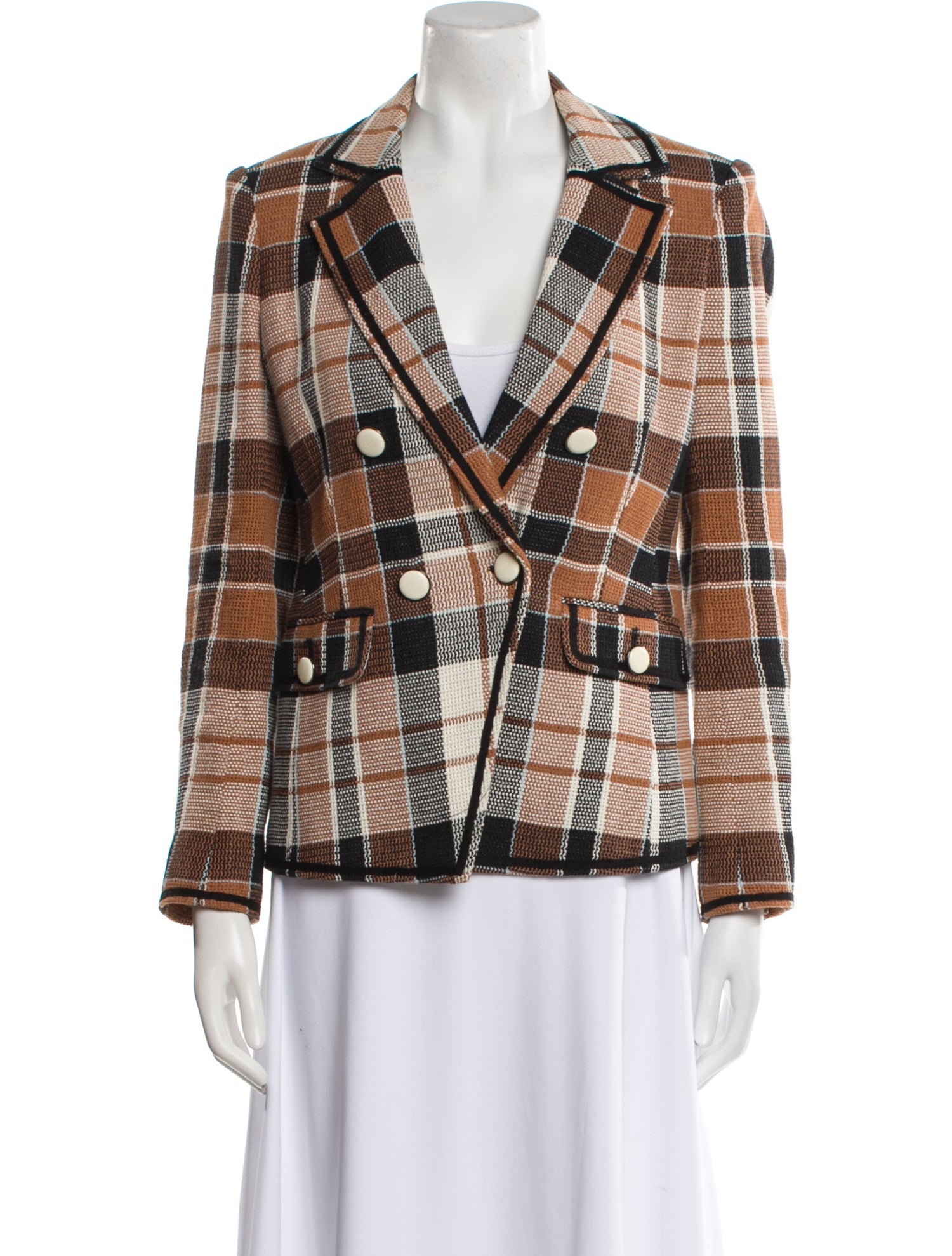 Veronica Beard Plaid Print Blazer