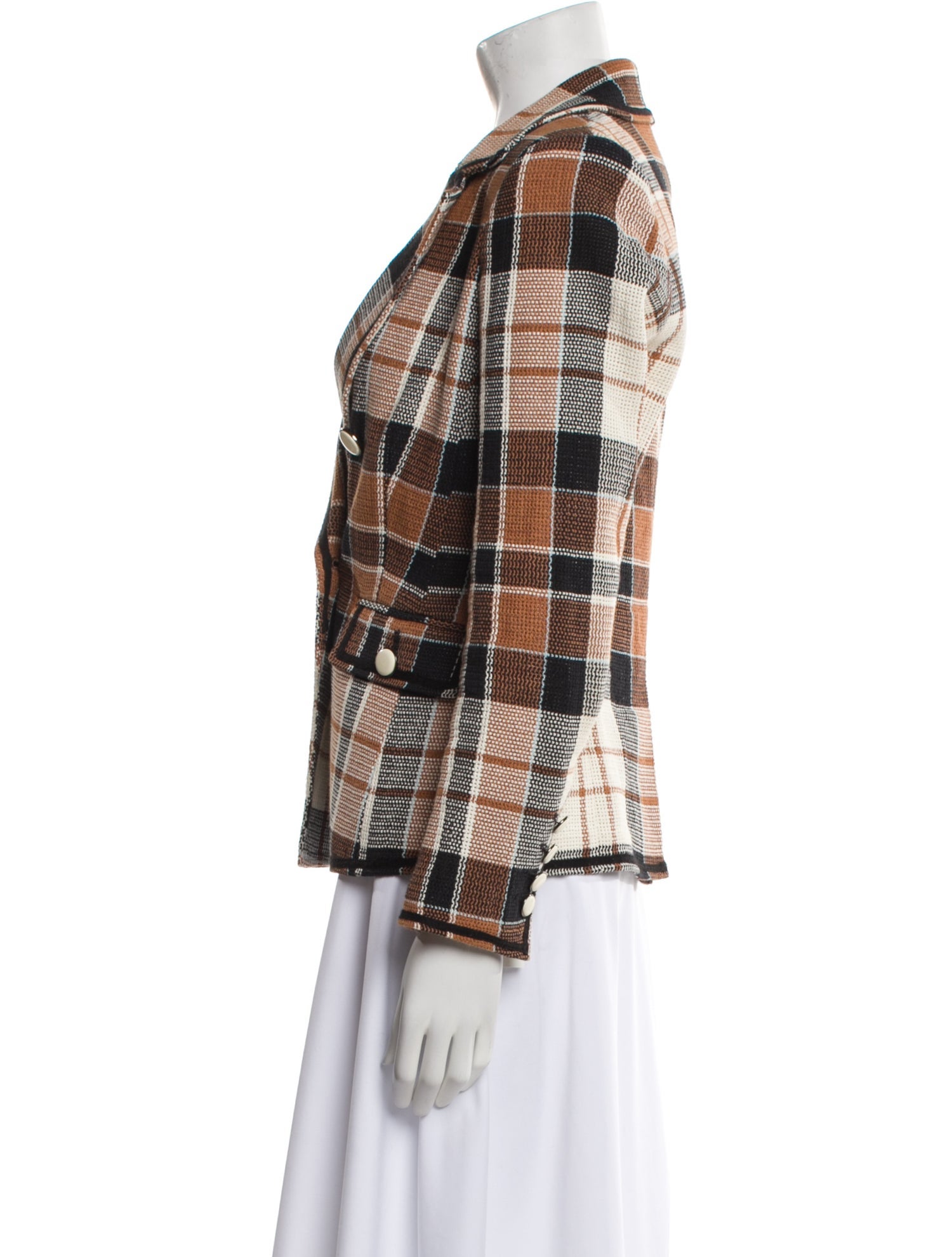 Veronica Beard Plaid Print Blazer