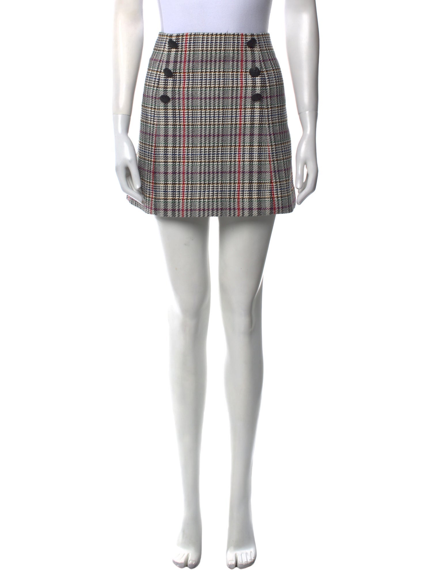 Veronica Beard Plaid Print Mini Skirt