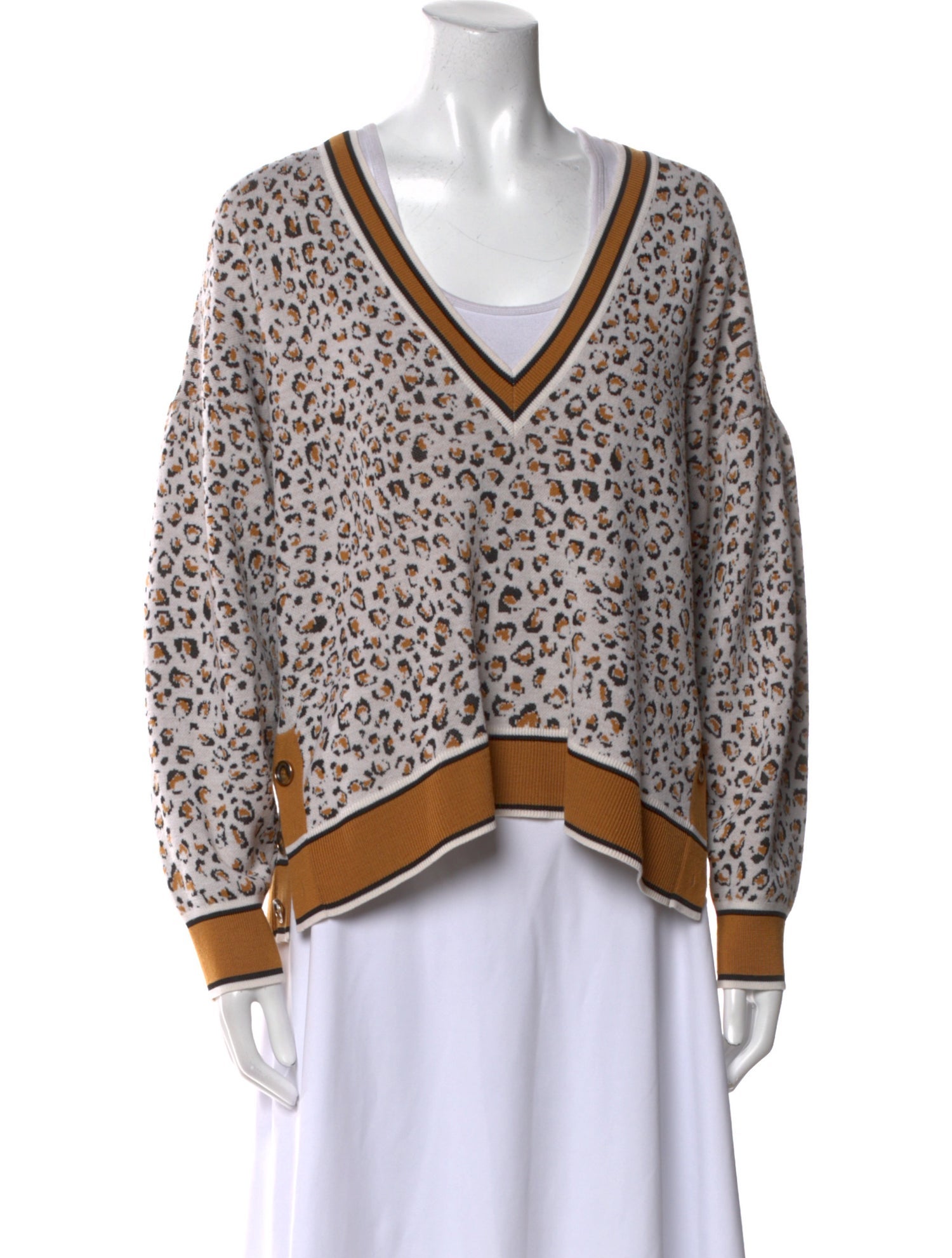 Veronica Beard Merino Wool Animal Print Sweater