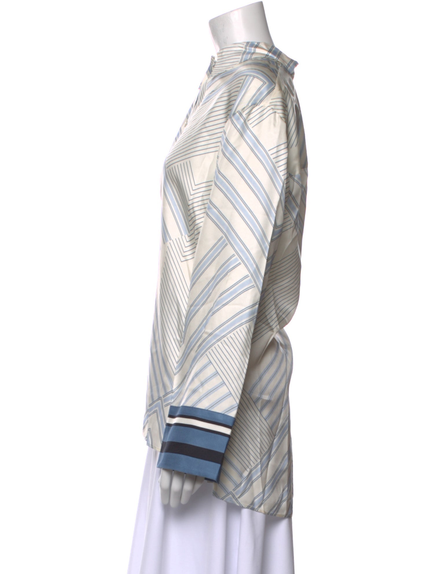 Veronica Beard Plaid Print Long Sleeve Button-Up Top