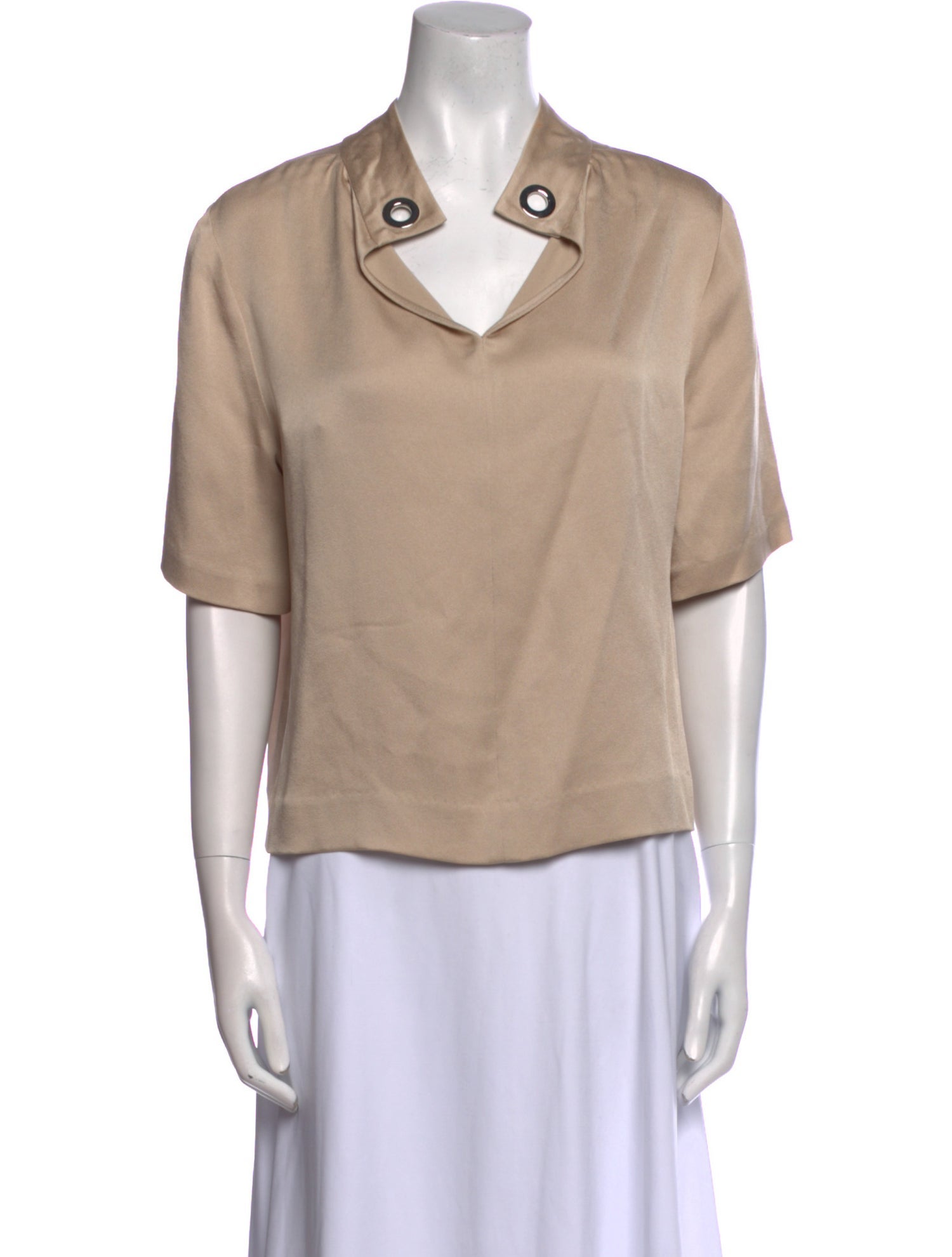 Veronica Beard V-Neck Short Sleeve Top