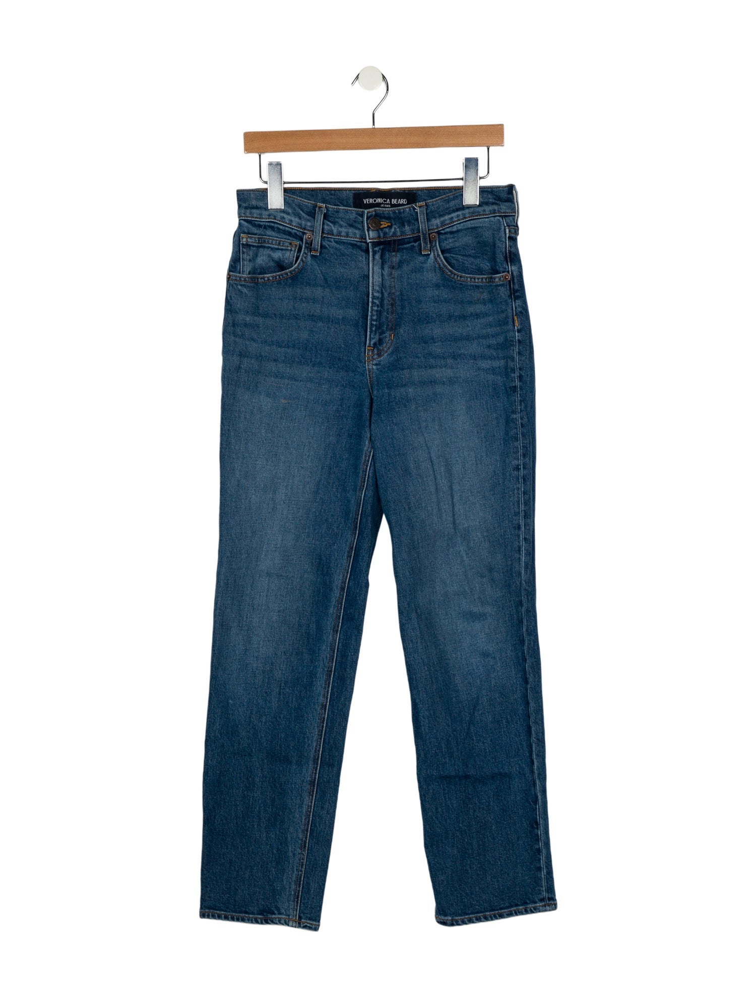 Veronica Beard Mid-Rise Straight Leg Jeans