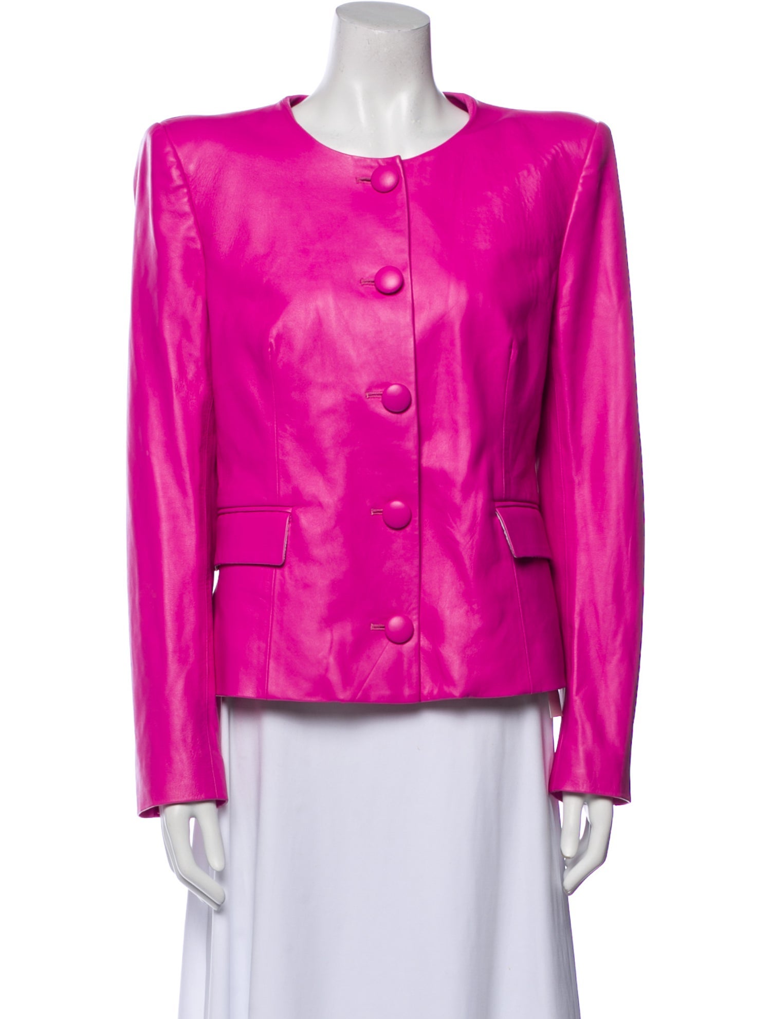 Veronica Beard Lamb Leather Evening Jacket