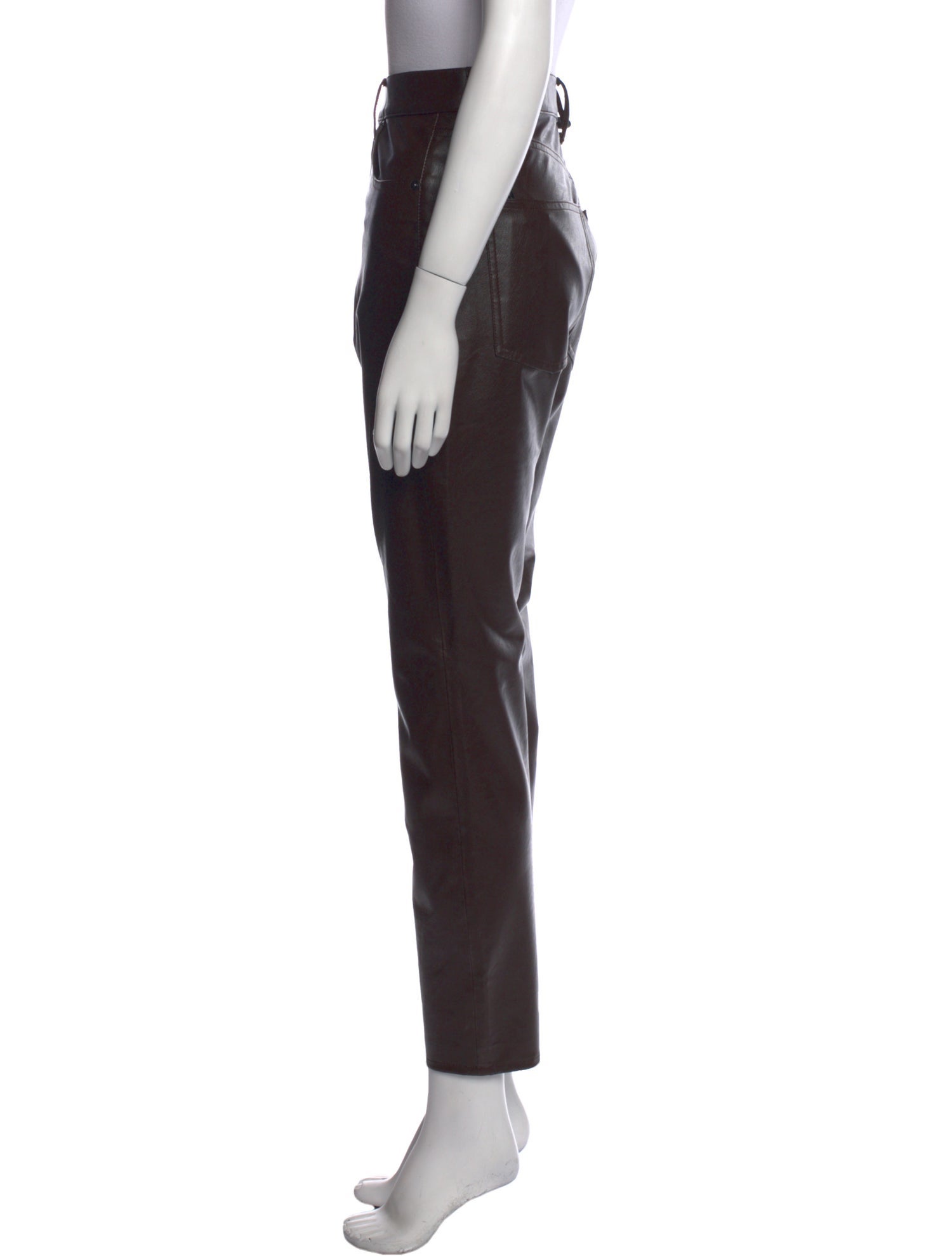 Veronica Beard Faux Leather Straight Leg Pants