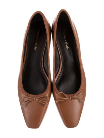 Veronica Beard Leather Bow Accents Pumps
