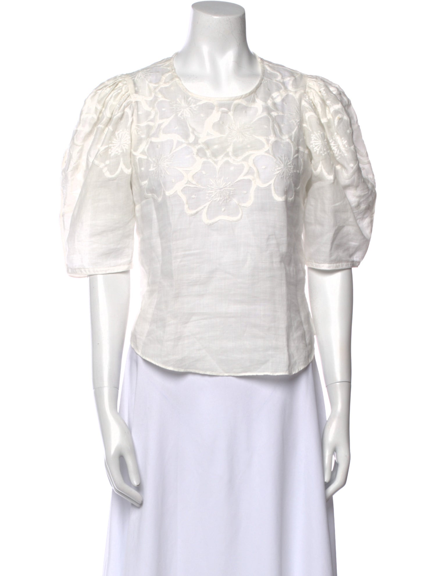 Veronica Beard Crew Neck Short Sleeve Crop Top