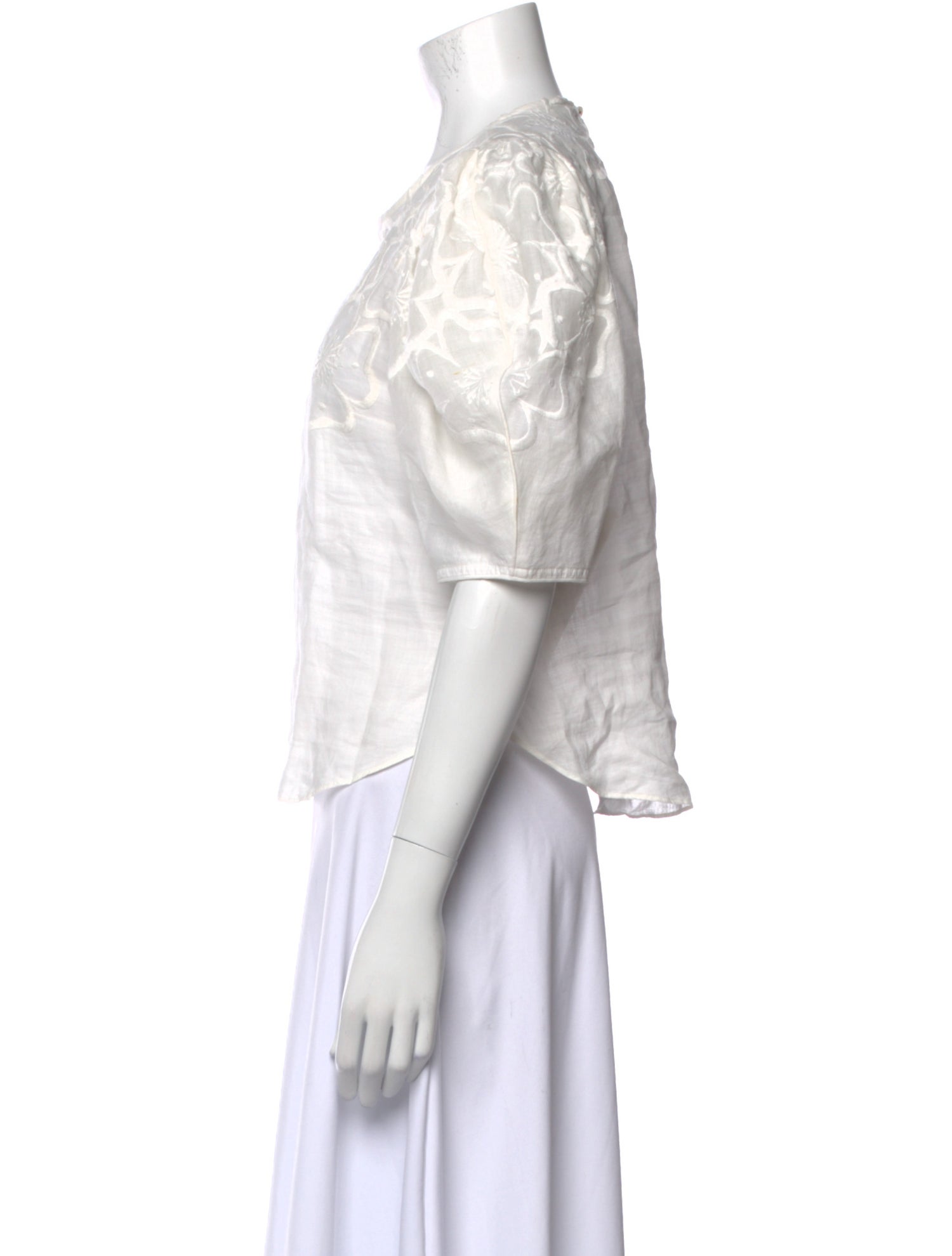 Veronica Beard Crew Neck Short Sleeve Crop Top