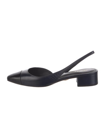 Veronica Beard Leather Slingback Flats