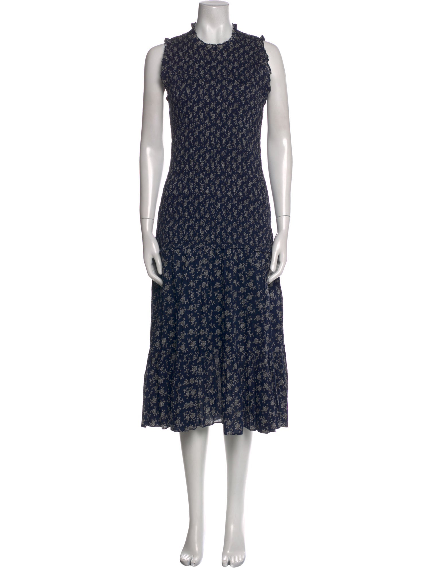 Veronica Beard Floral Print Midi Length Dress