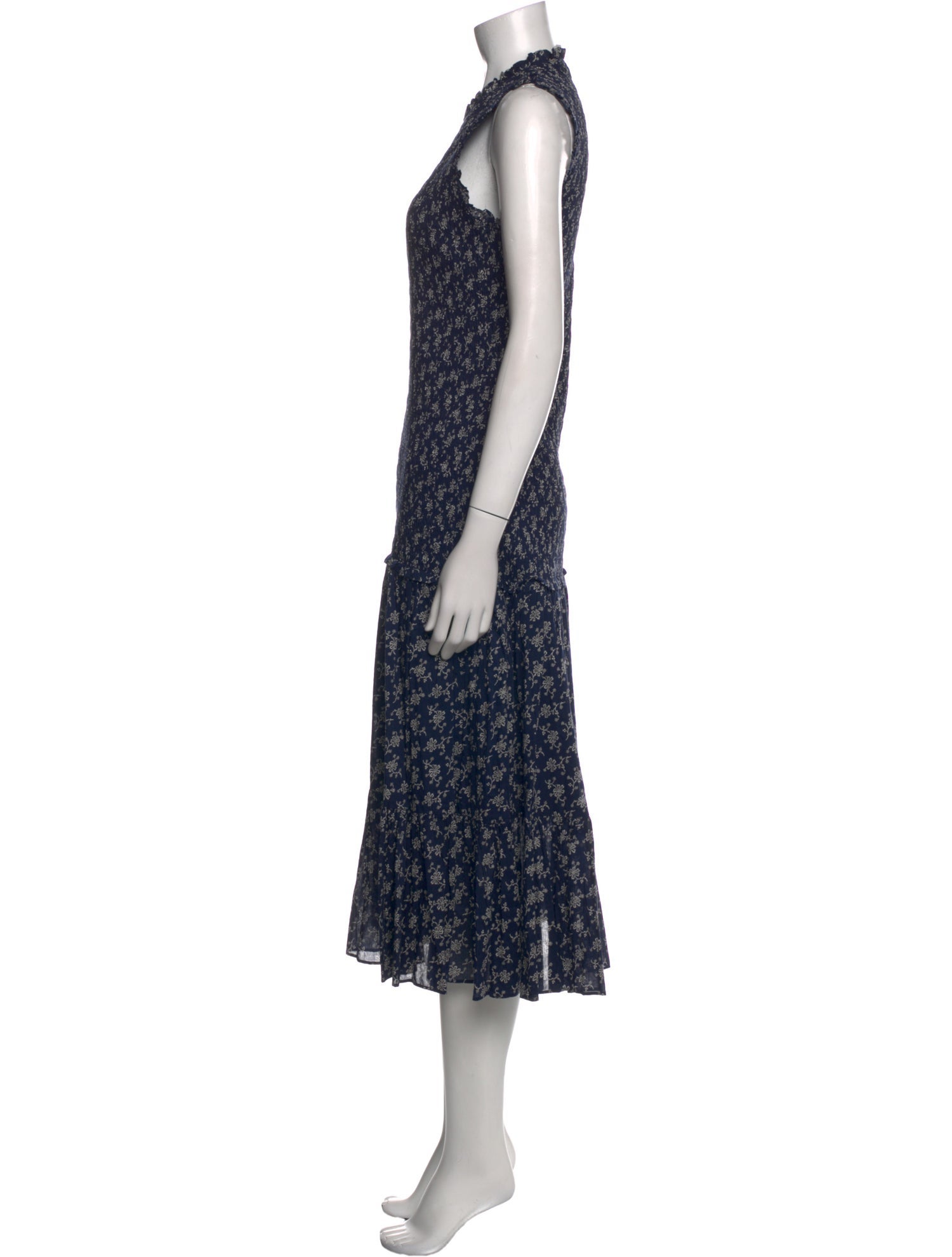 Veronica Beard Floral Print Midi Length Dress