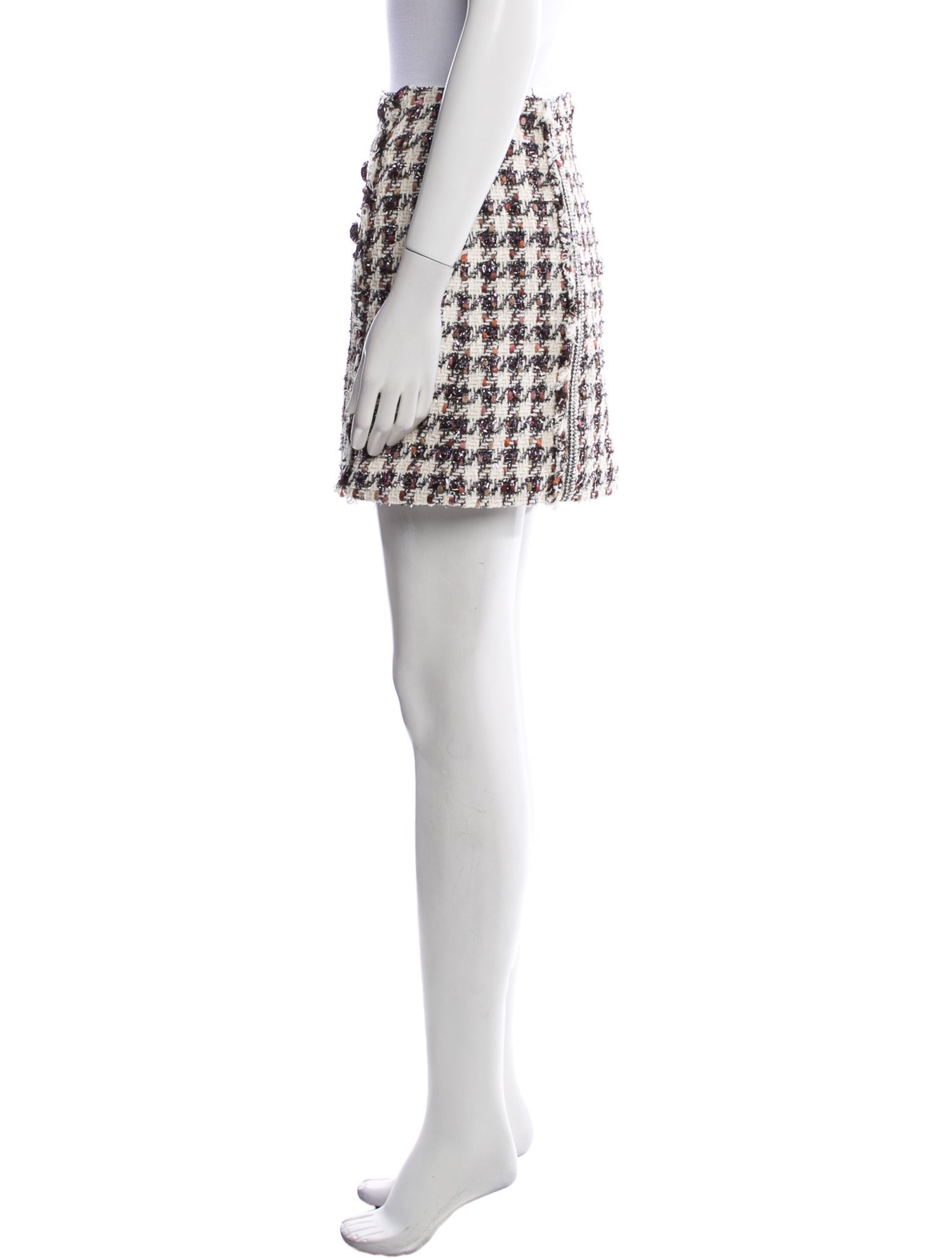 Veronica Beard Houndstooth Print Mini Skirt