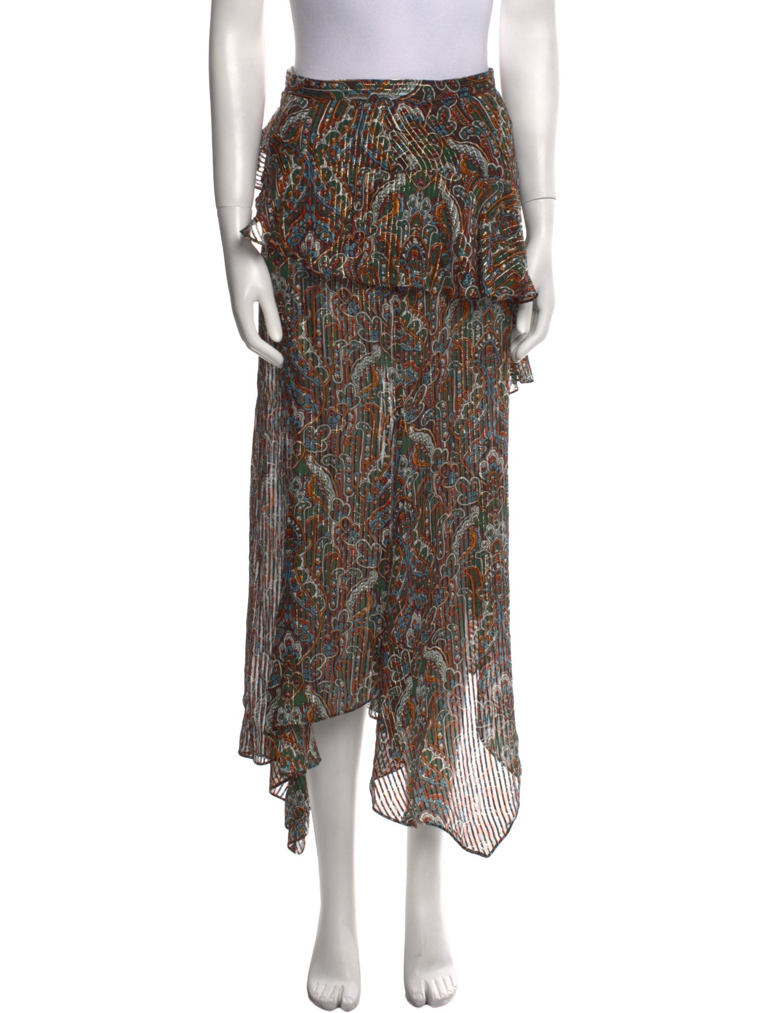 Veronica Beard Silk Midi Length Skirt