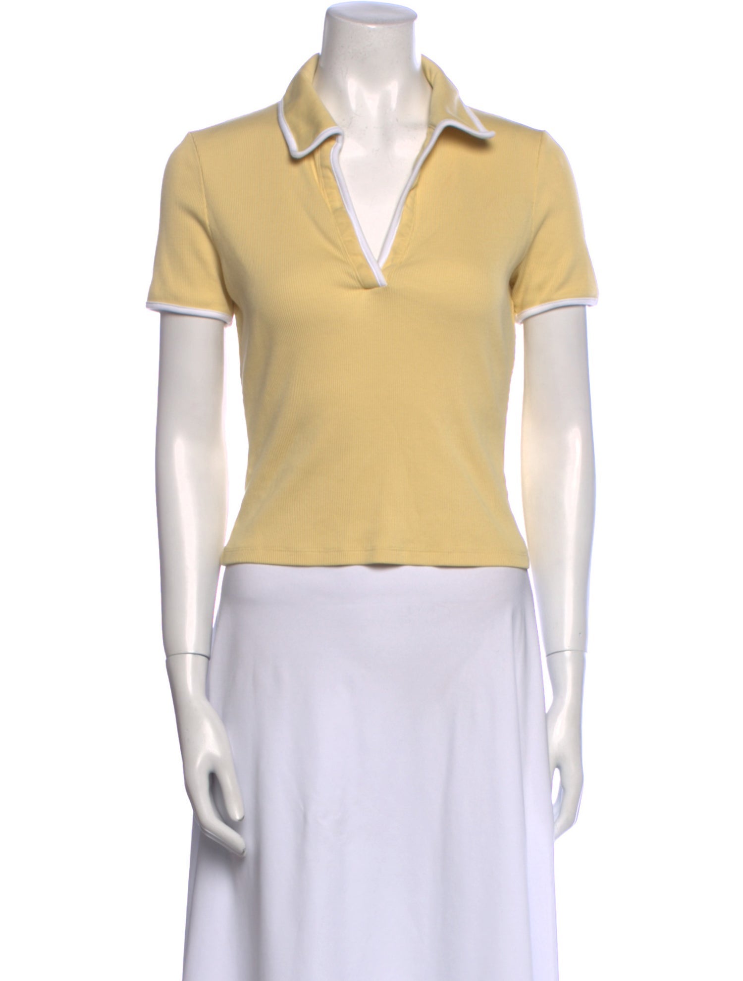 Veronica Beard V-Neck Short Sleeve Polo
