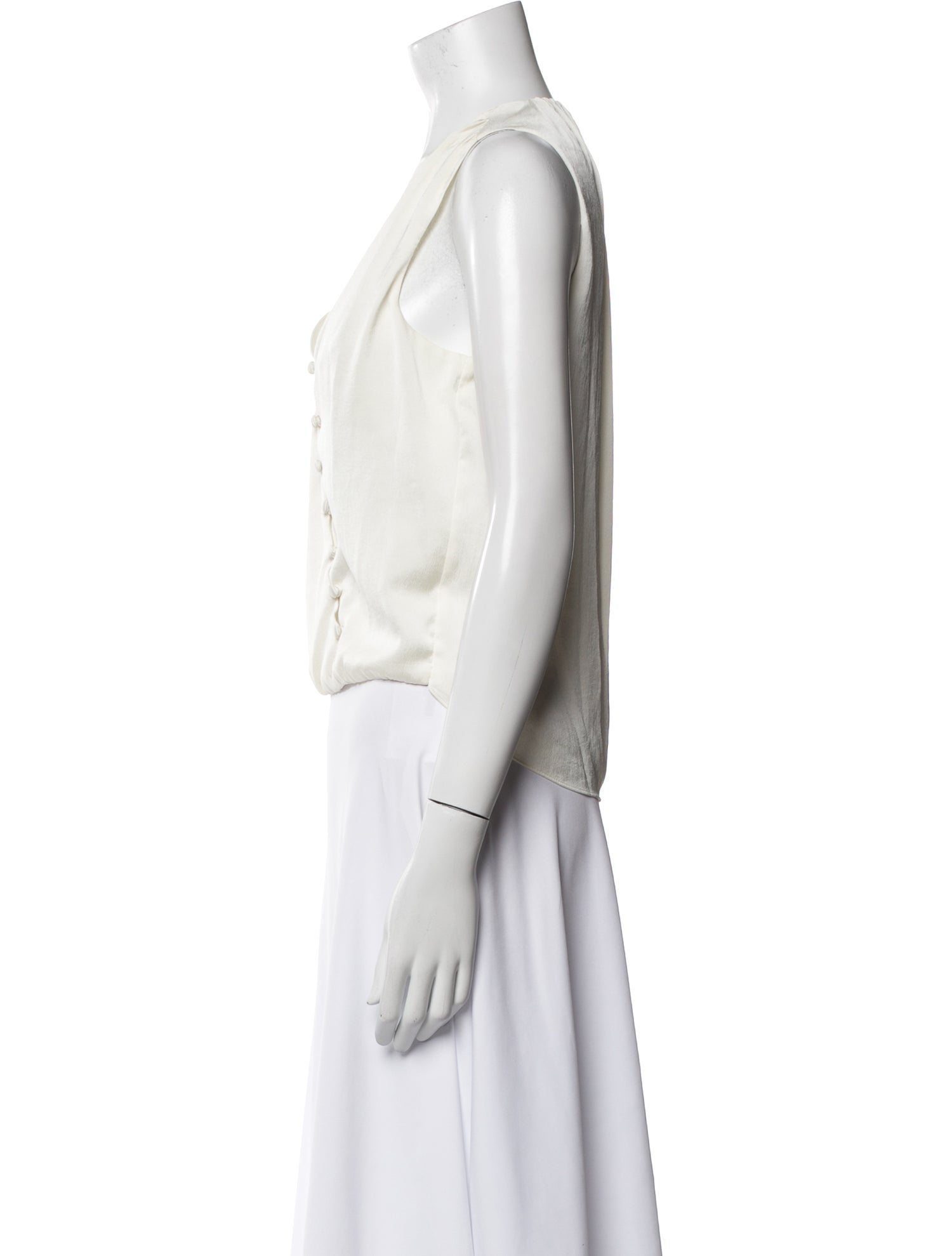 Veronica Beard V-Neck Sleeveless Crop Top