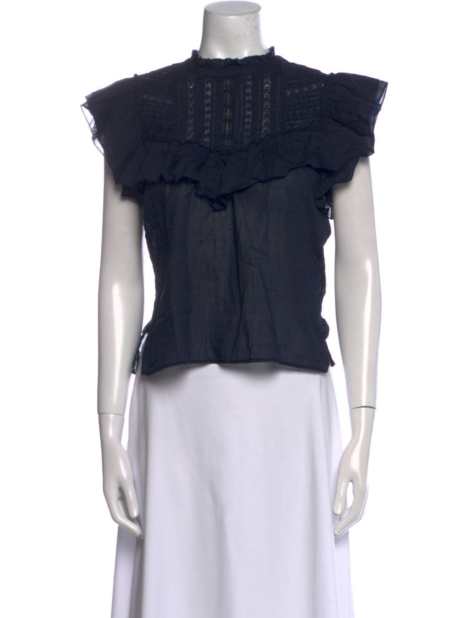 Veronica Beard Mock Neck Short Sleeve Crop Top