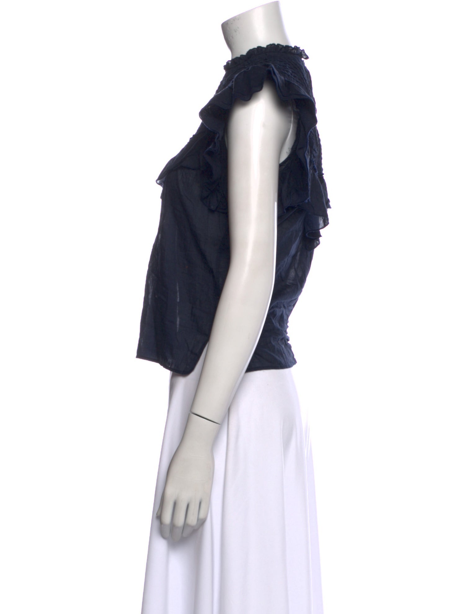 Veronica Beard Mock Neck Short Sleeve Crop Top