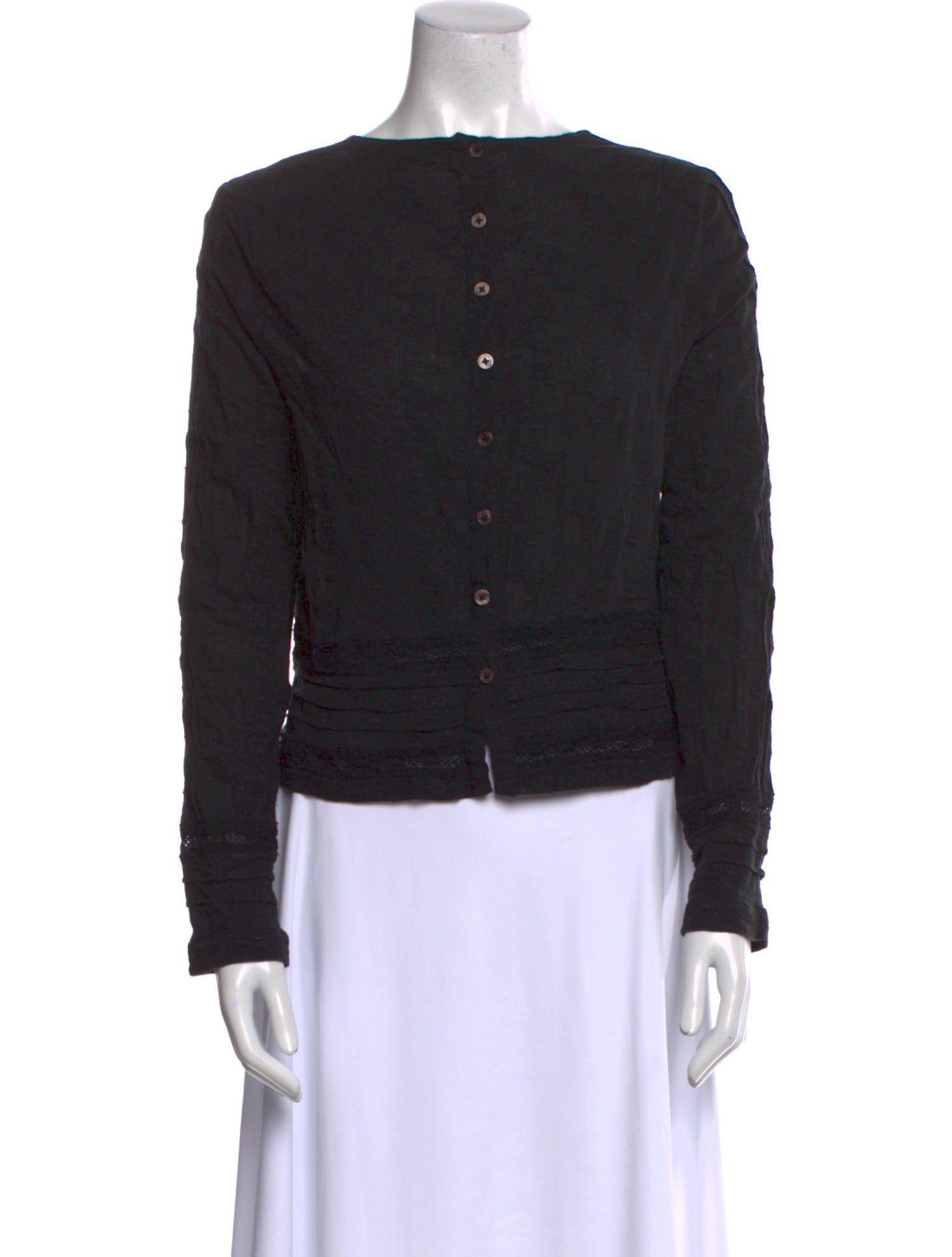 Veronica Beard Scoop Neck Long Sleeve Top