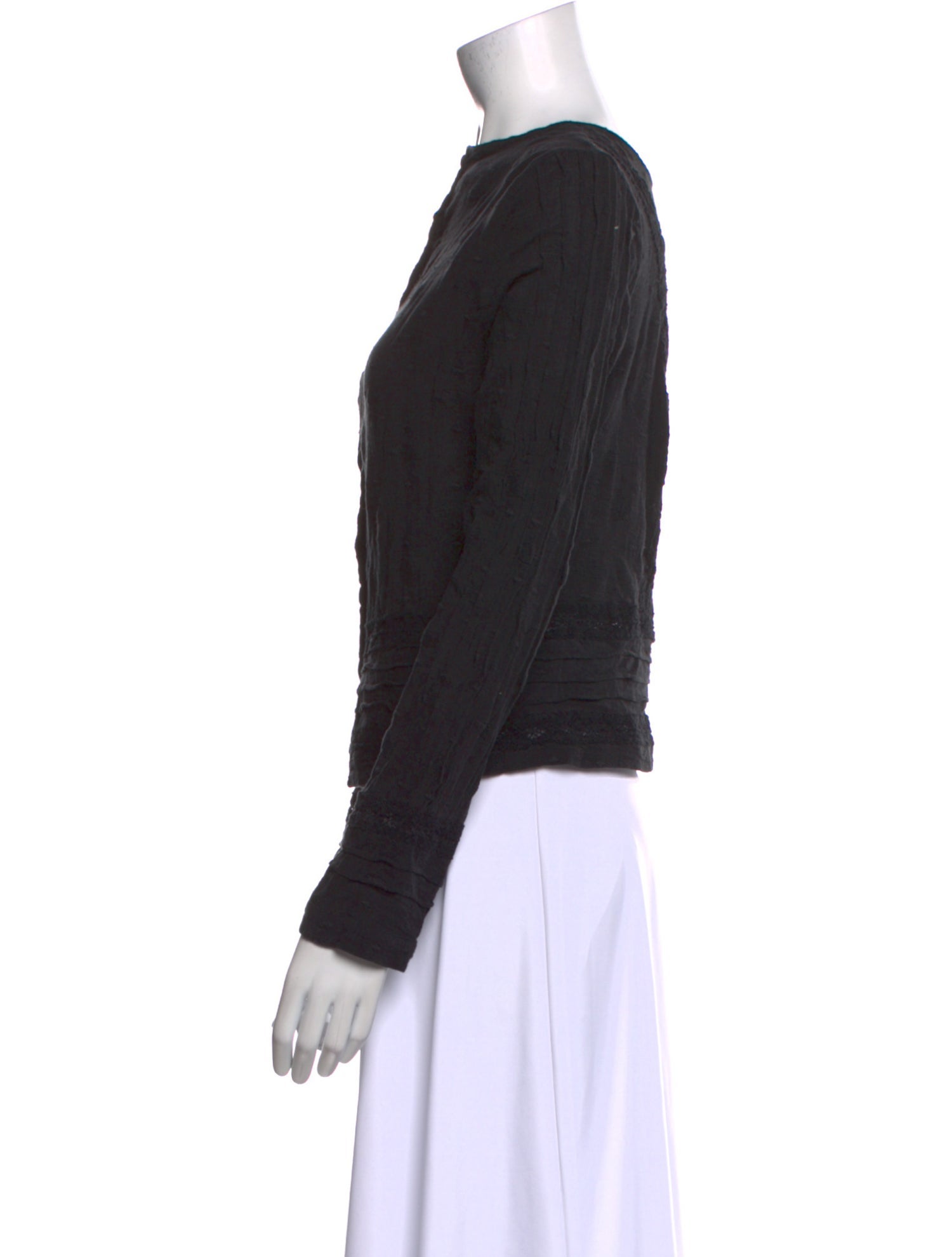 Veronica Beard Scoop Neck Long Sleeve Top