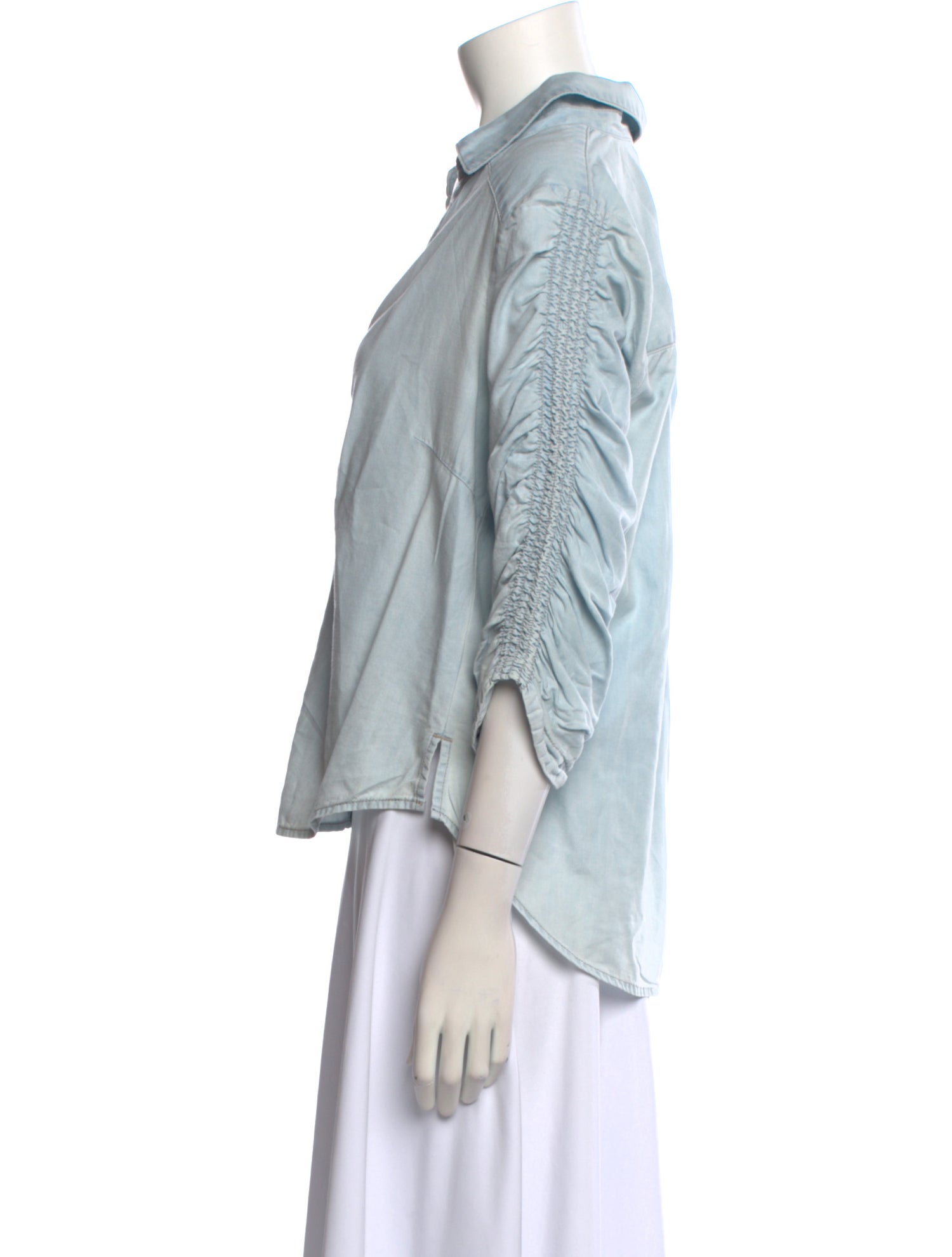 Veronica Beard Three-Quarter Sleeve Button-Up Top